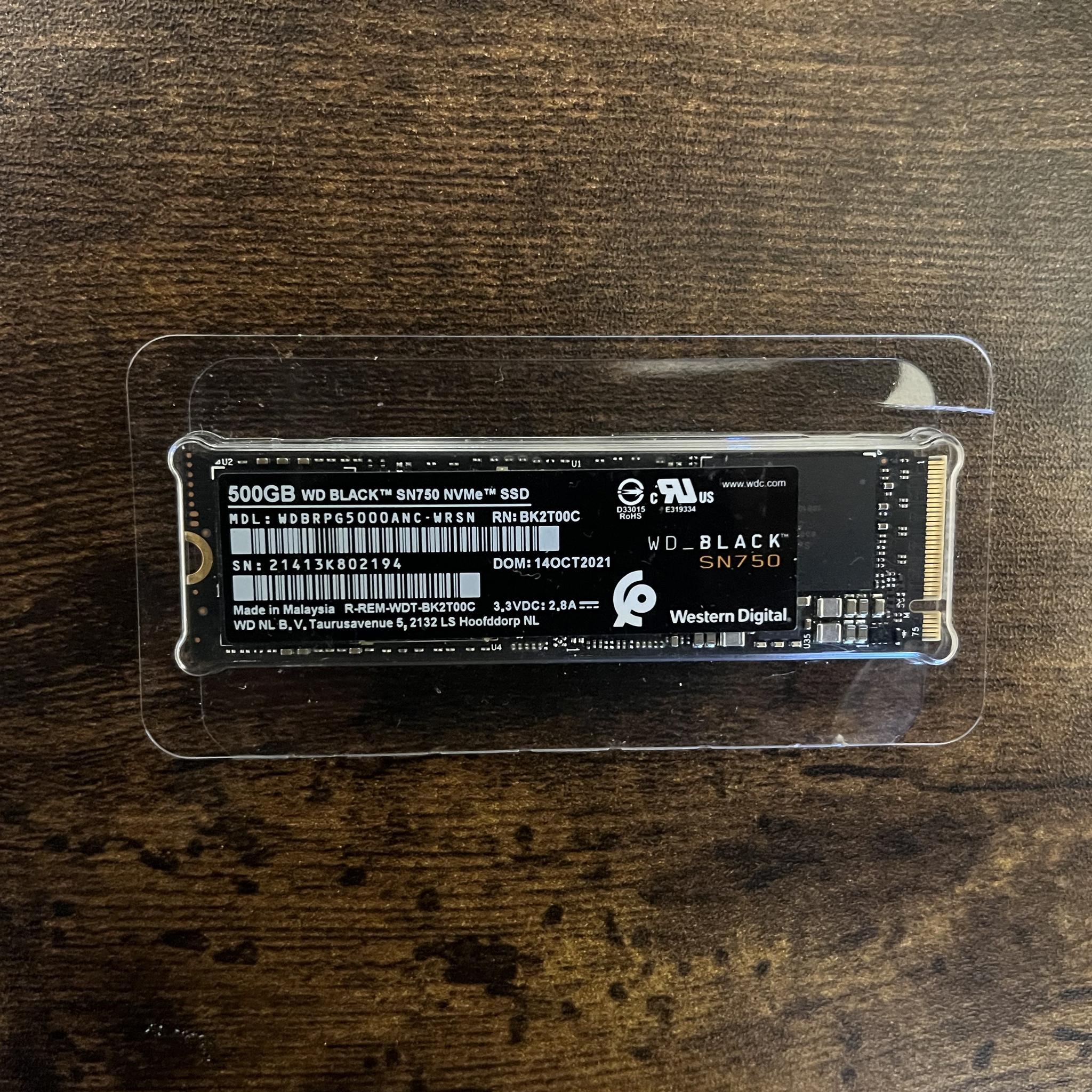 WD Black SN750 500GB NVMe SSD WDBRPG5000ANC PC Storage