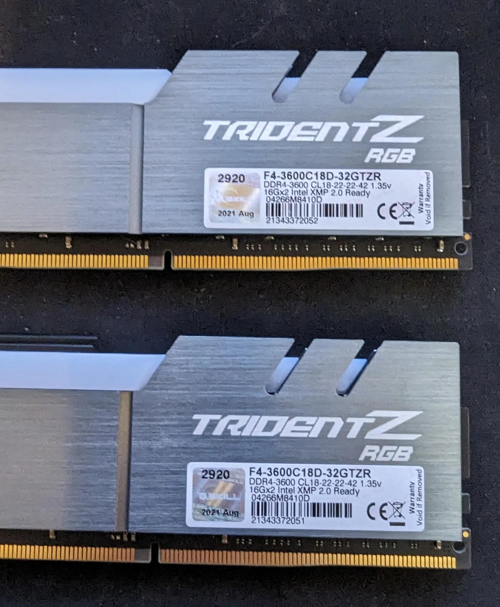 G.Skill Trident Z RGB 64 GB (4 x 16 GB) DDR4-3600 CL18 Memory FREE SHIPPING