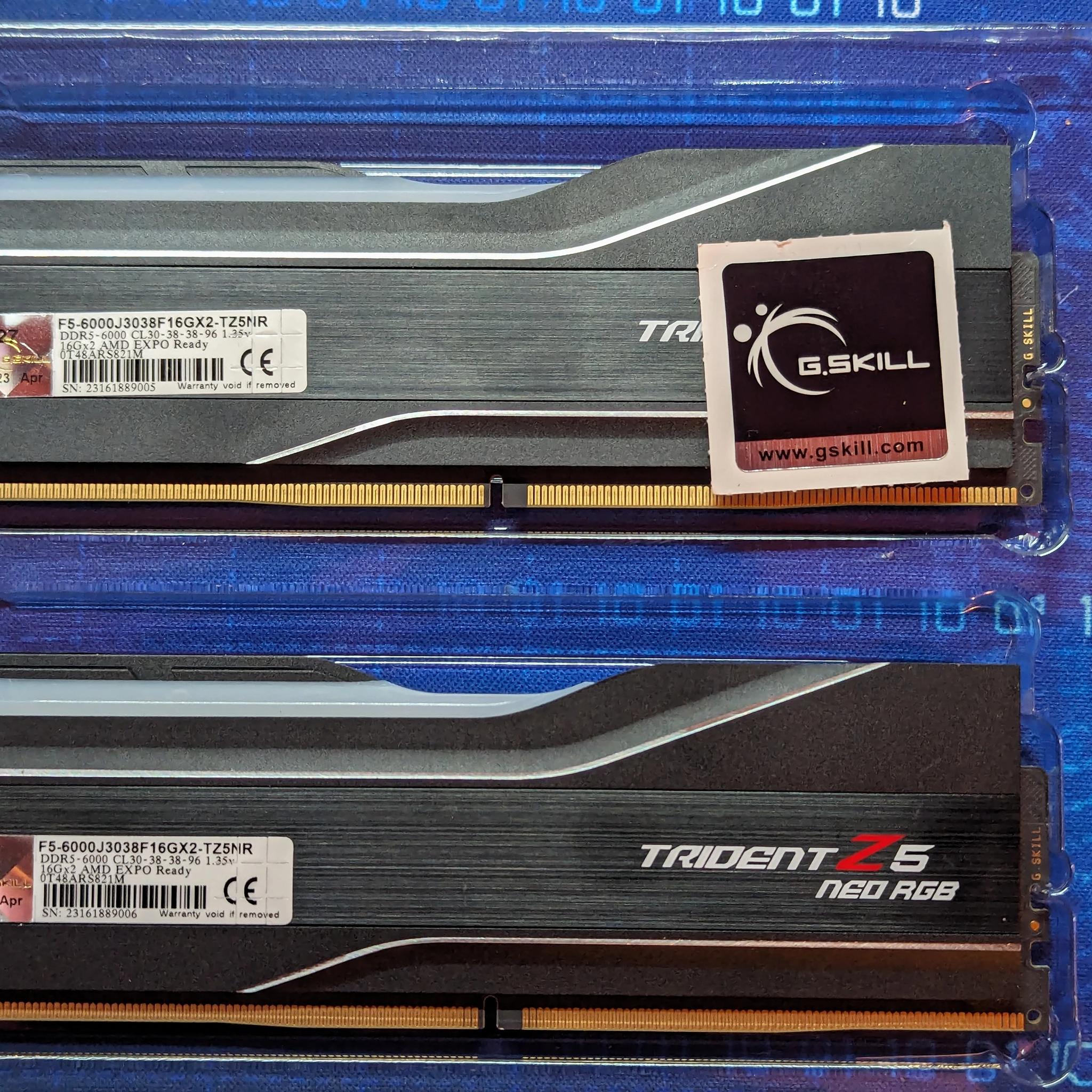 G-skill ddr5 6000 cl 30 amd expo RGB