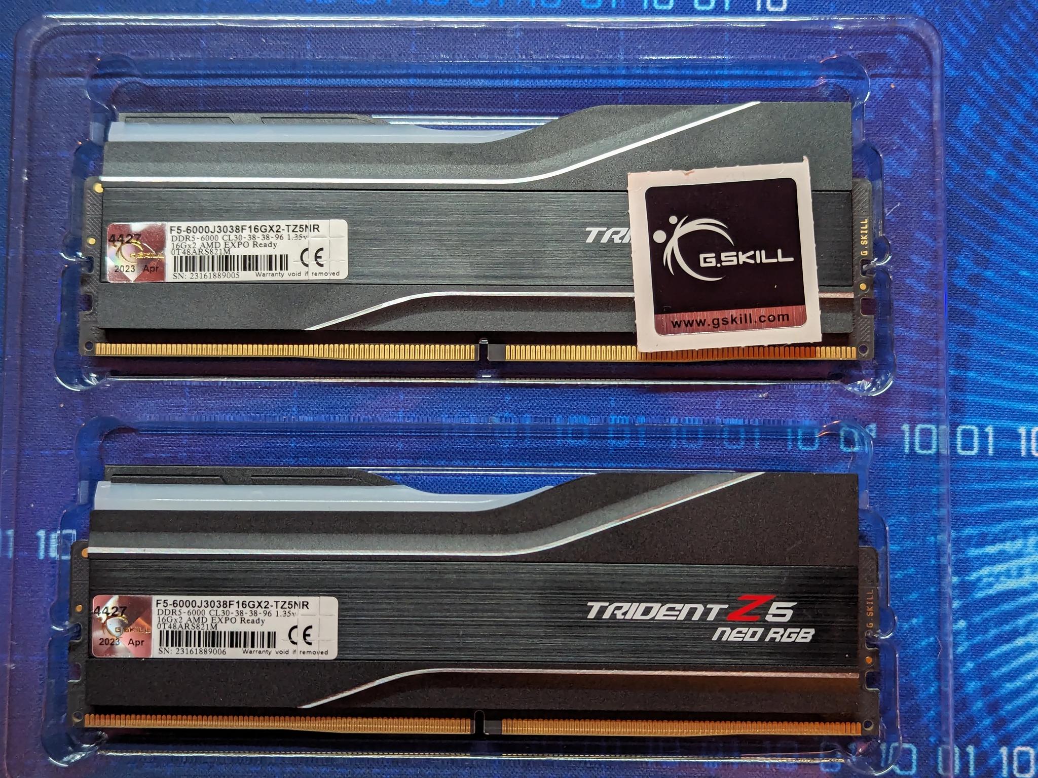 G-skill ddr5 6000 cl 30 amd expo RGB