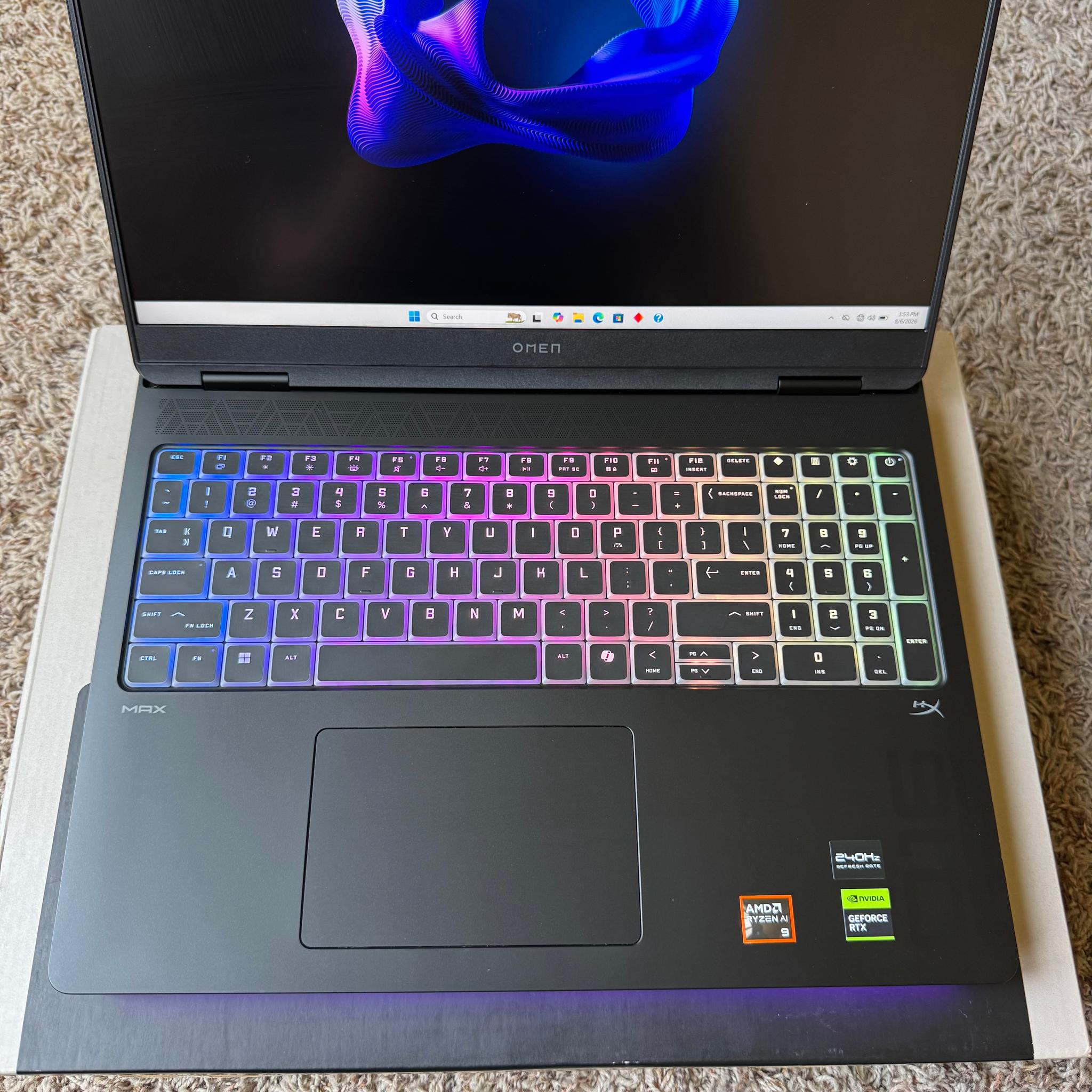 Rtx 5080 / Ryzen 9 / 64GB DDR5 / 1TB SSD / 240Hz Screen / 2026 model / gaming laptop