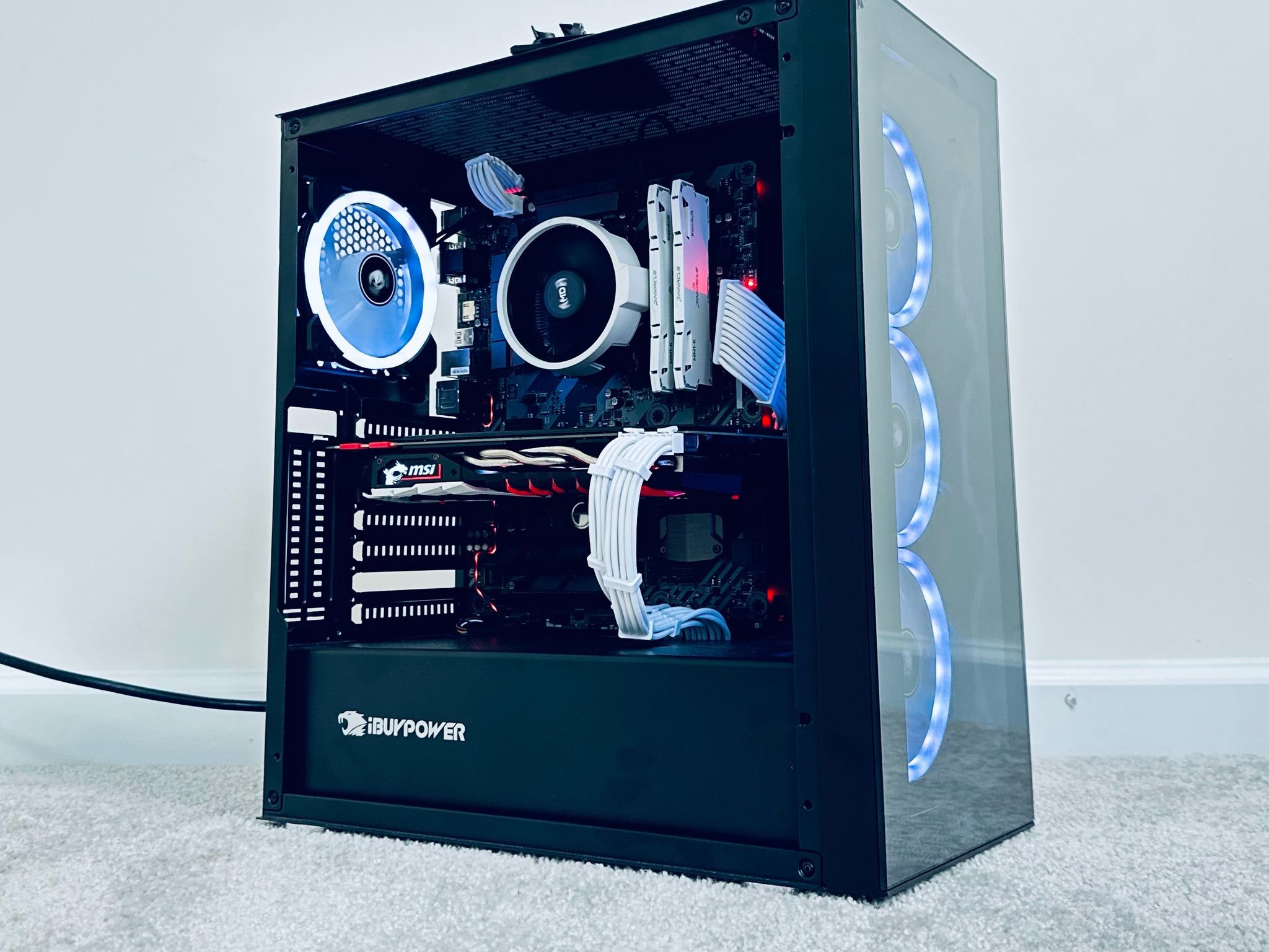 𝘿𝙀𝙋𝙏𝙃 | Ryzen 5 2600, GTX 1070, 16GB RAM, 1.5 TB Storage Black Minimalist Productivity Gaming PC