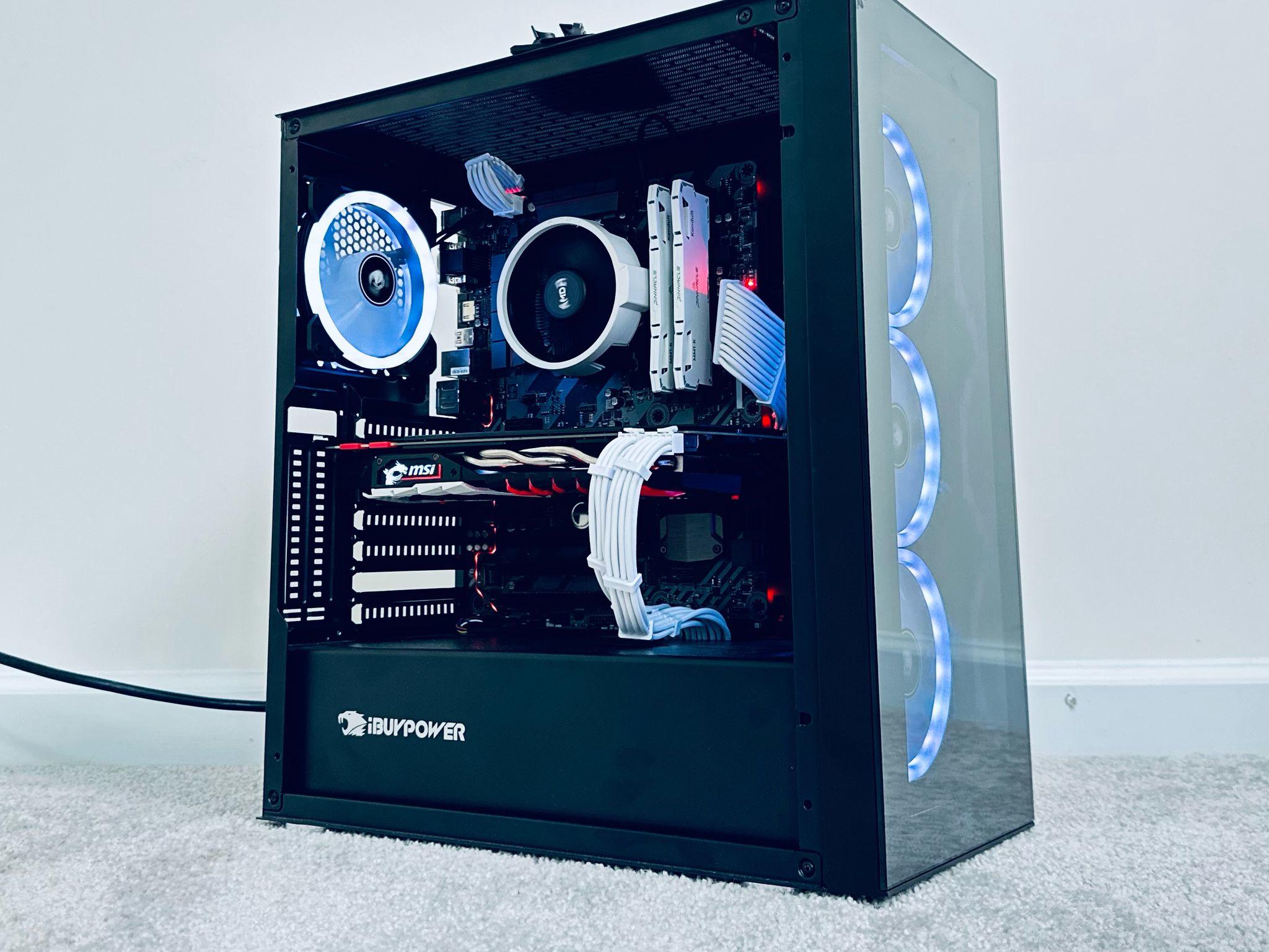 𝘿𝙀𝙋𝙏𝙃 | Ryzen 5 2600, GTX 1070, 16GB RAM, 1.5 TB Storage Black Minimalist Productivity Gaming PC