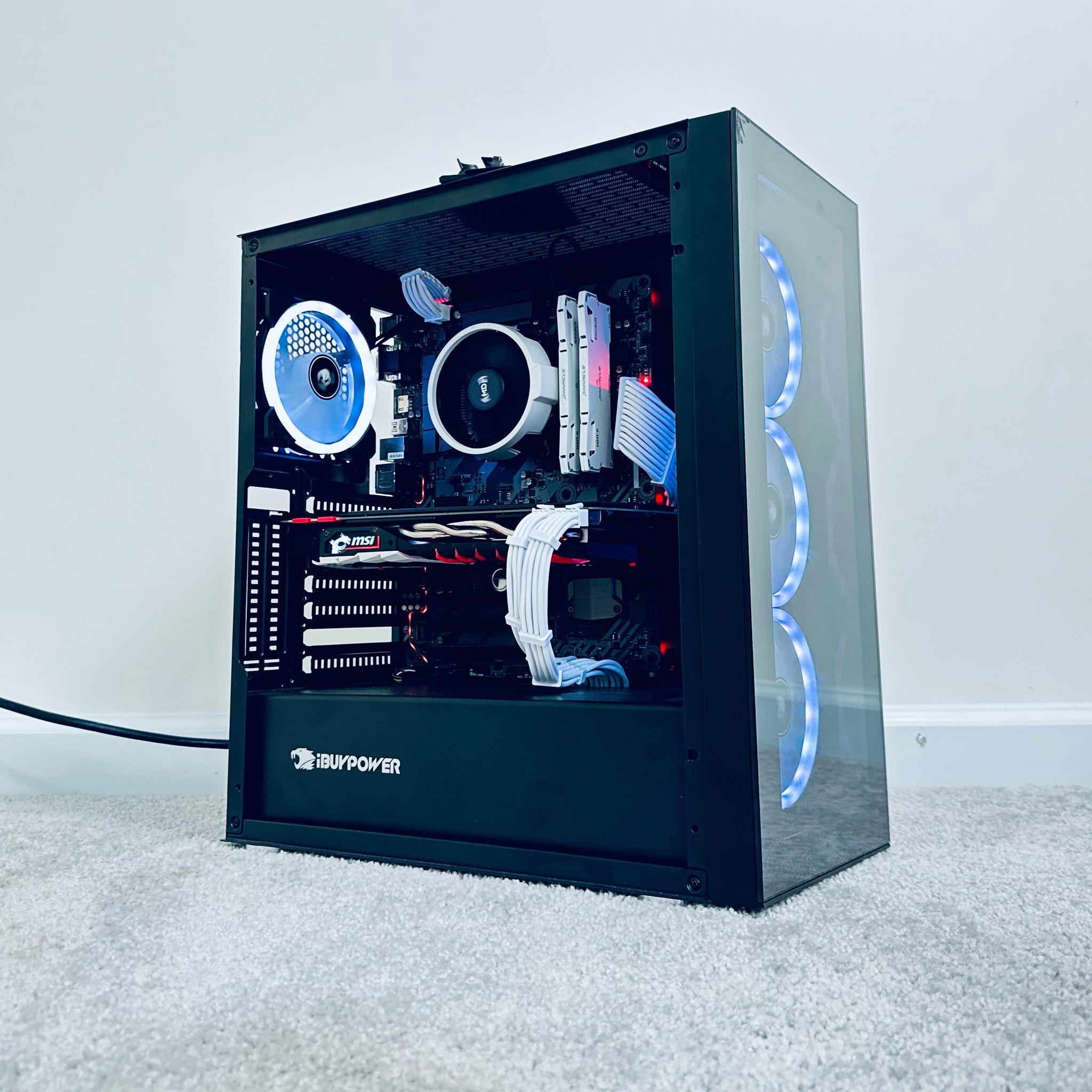 𝘿𝙀𝙋𝙏𝙃 | Ryzen 5 2600, GTX 1070, 16GB RAM, 1.5 TB Storage Black Minimalist Productivity Gaming PC