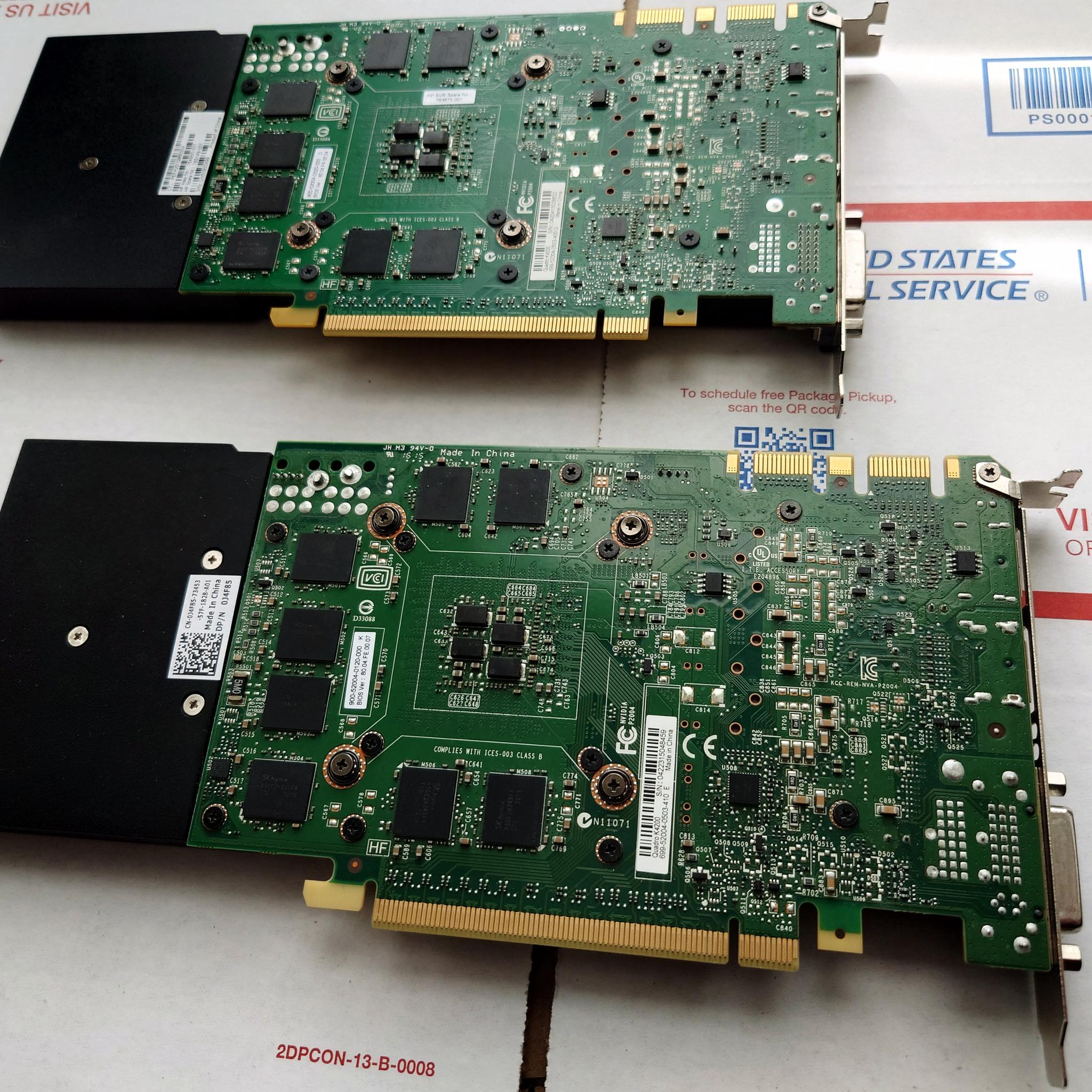 Lot of 2 Nvidia Quadro K4200 4GB GDDR5 DP/DVI Video Card