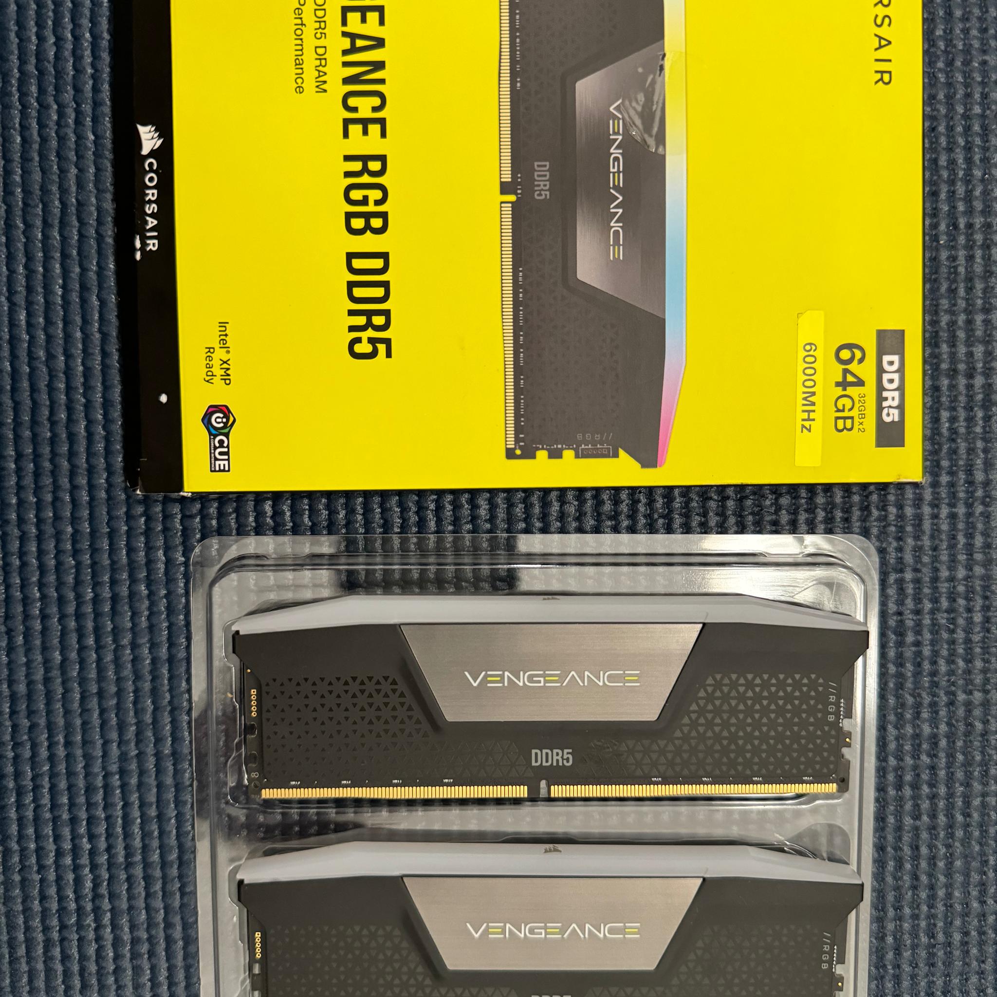 CORSAIR VENGEANCE RGB DDR5 RAM 64GB (2x32GB) 6000MHz CL30 Intel XMP iCUE Compatible Computer Memory