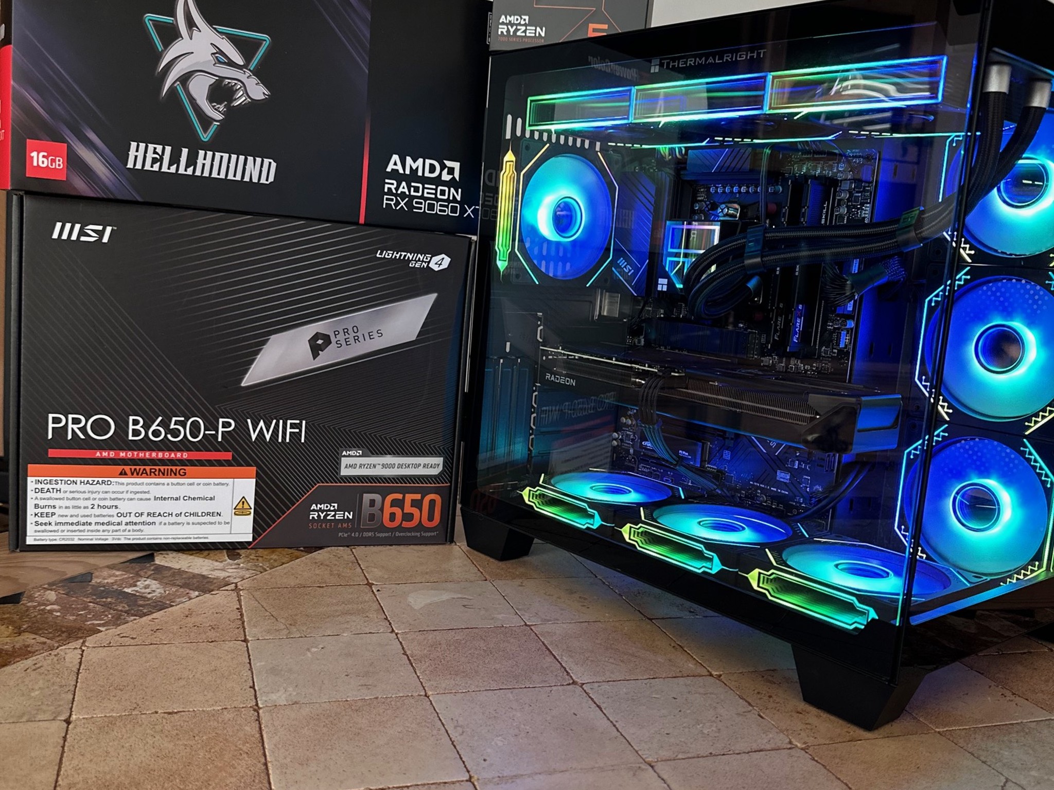 Ryzen 5 7600X / RX 9060XT 16GB, 500GB & 1TB M.2 SSD, Mid-Tower Gaming PC