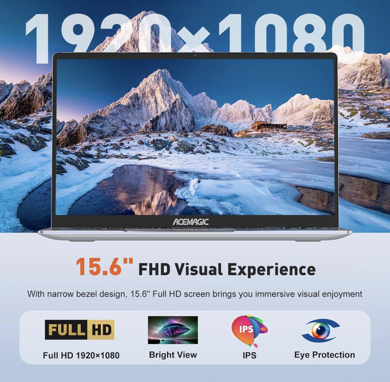 Laptop 15.6 FHD 16GB DDR4 512GB SSD, Intel Quad-Core 12th Alder Lake N95(Up to 3.4GHz)