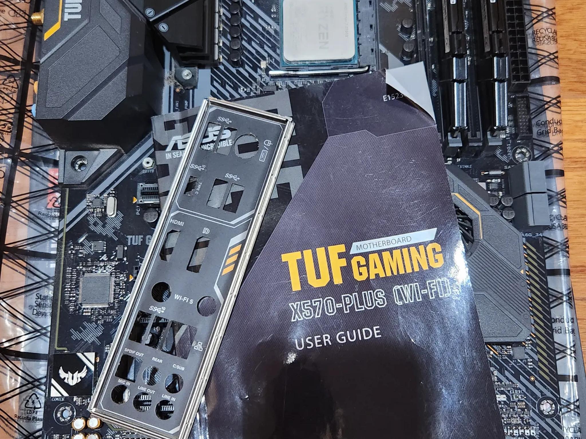 ASUS TUF x570-PLUS (WI-FI) AND Ryzen 7 3700X, 16gb RAM, 256GB M.2 (with Win 10 installed)