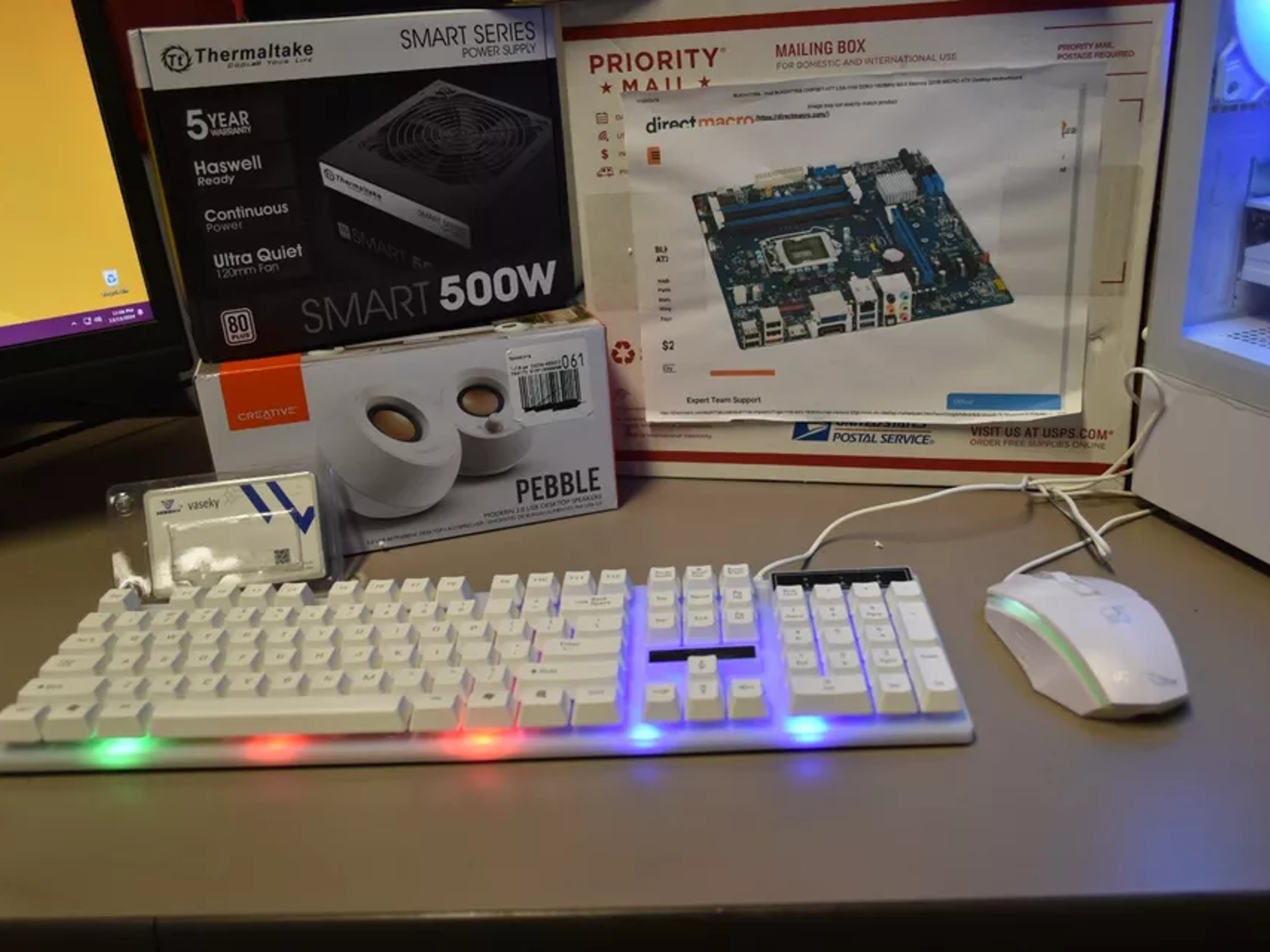 GAMING PC INTEL i7 3770 rx580 8 gb 24gb ram 500 WT PSU BUILT IN WIFI & BLUETOOH 512 GB M.2 &250 HHD