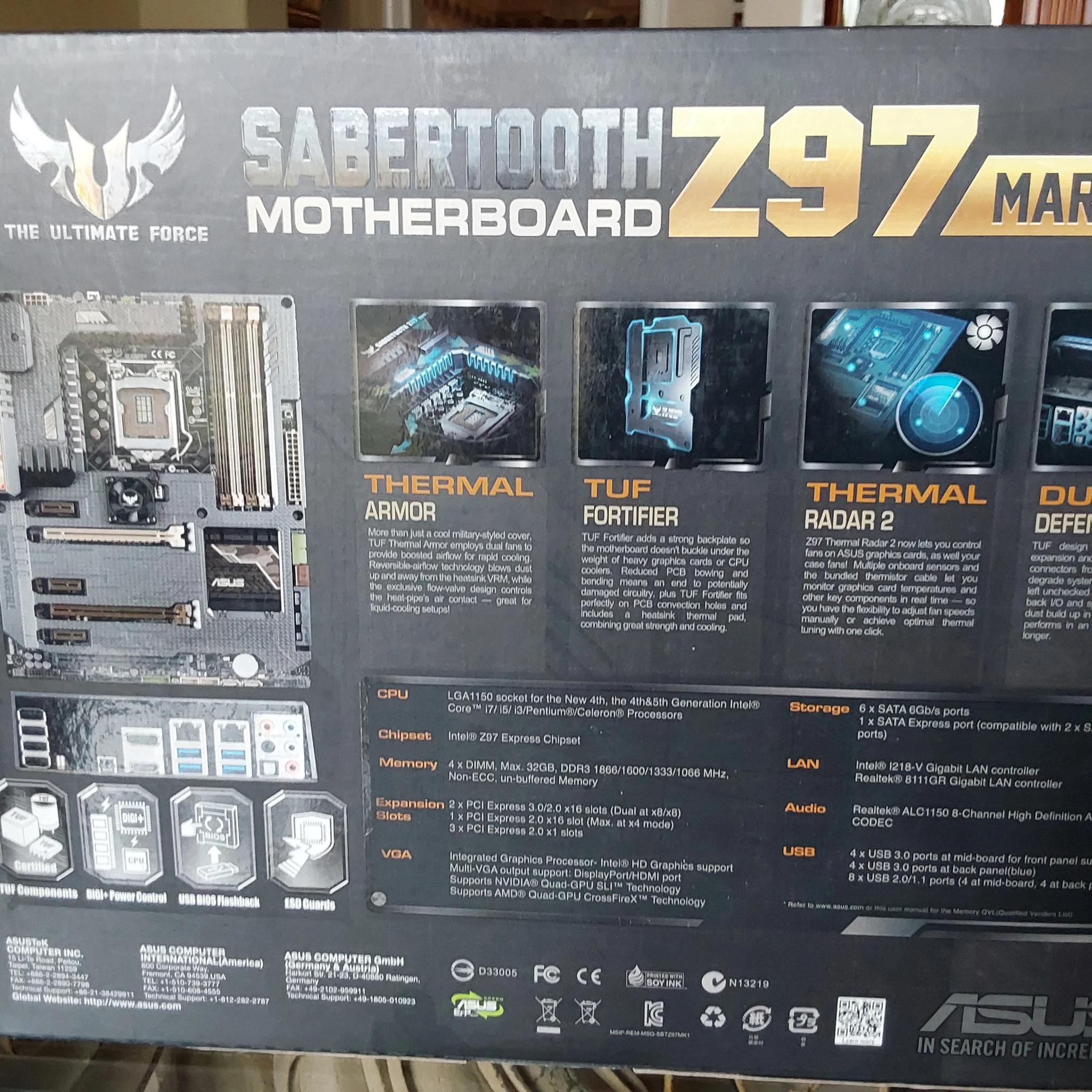 ASUS INTEL Z97 SABERTOOTH LGA1150 DDR3 ATX MOTHERBOARD (COMPLETE!)