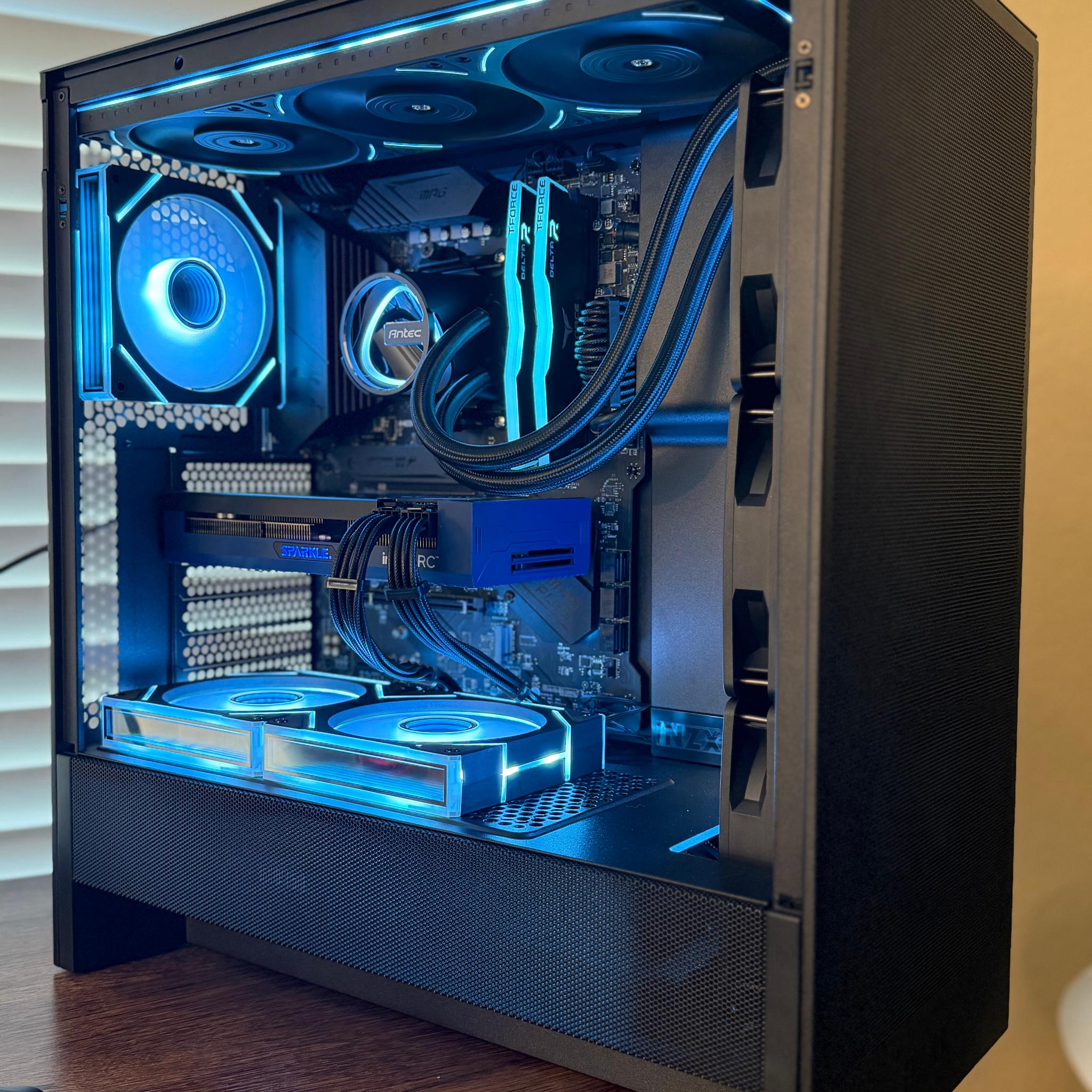 🔥 Gaming PC – Arc A750 SPARKLE ROC OC | Ryzen 5 5500 | WiFi | Windows 11 Pro | NZXT H5 Flow 🔥