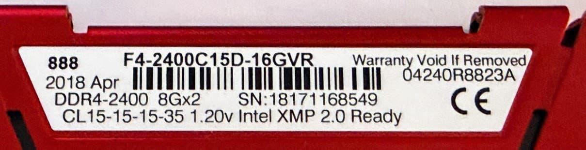G.Skill Ripjaws V DDR 16GB DDR4 2400 RAM XMP 2.0 Memory