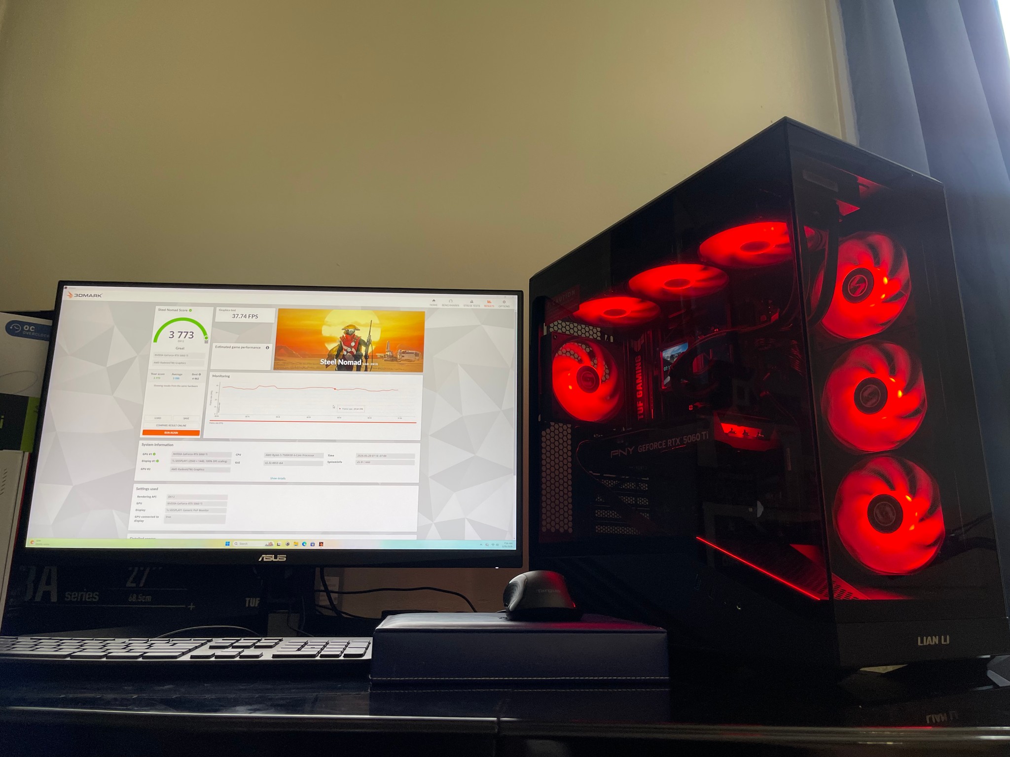 1440p Gaming PC/ RTX 5060 TI/ Ryzen 5 7500X3d/ 16Gb DDR5/ 1Tb NVMe/ liquid cooled