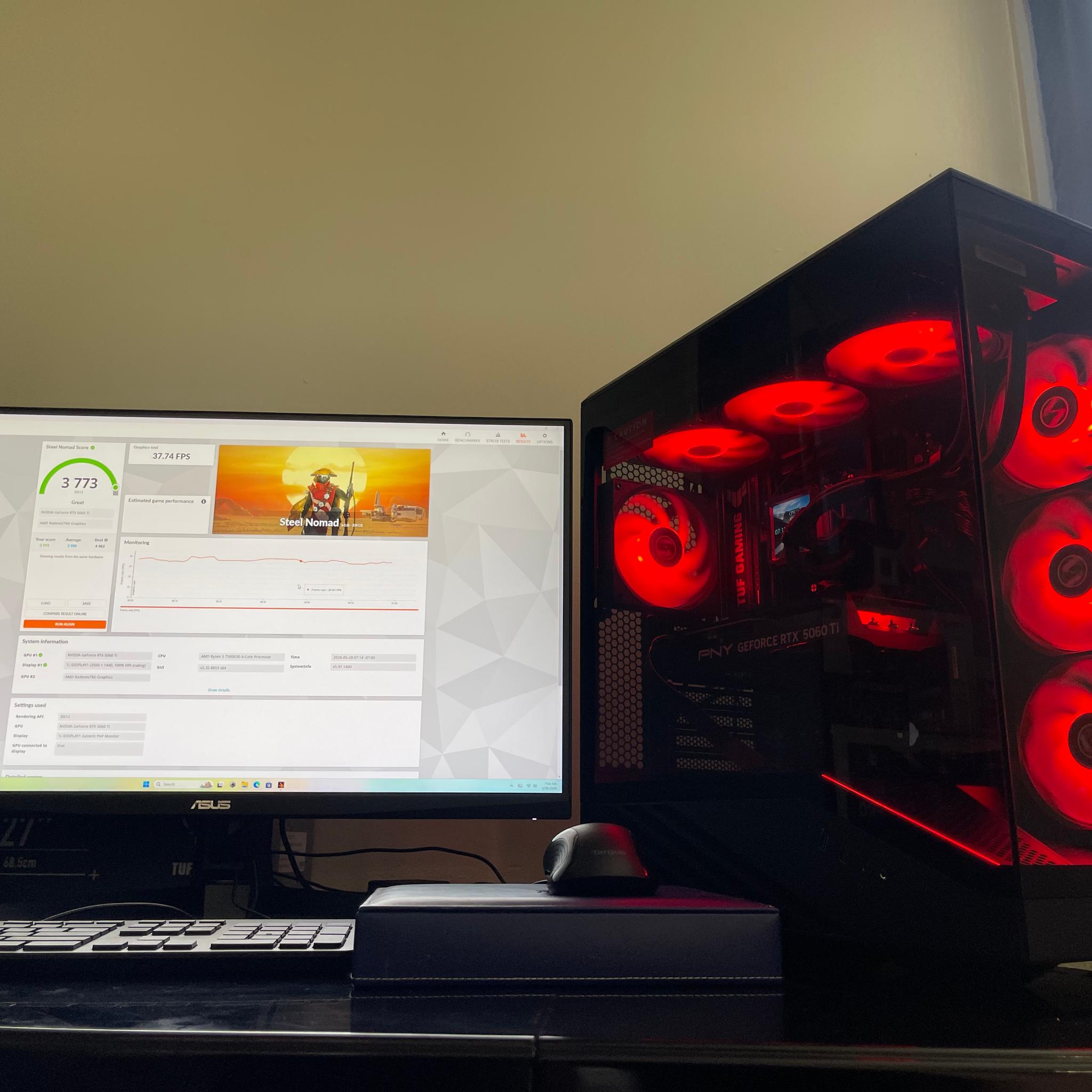 1440p Gaming PC/ RTX 5060 TI/ Ryzen 5 7500X3d/ 16Gb DDR5/ 1Tb NVMe/ liquid cooled