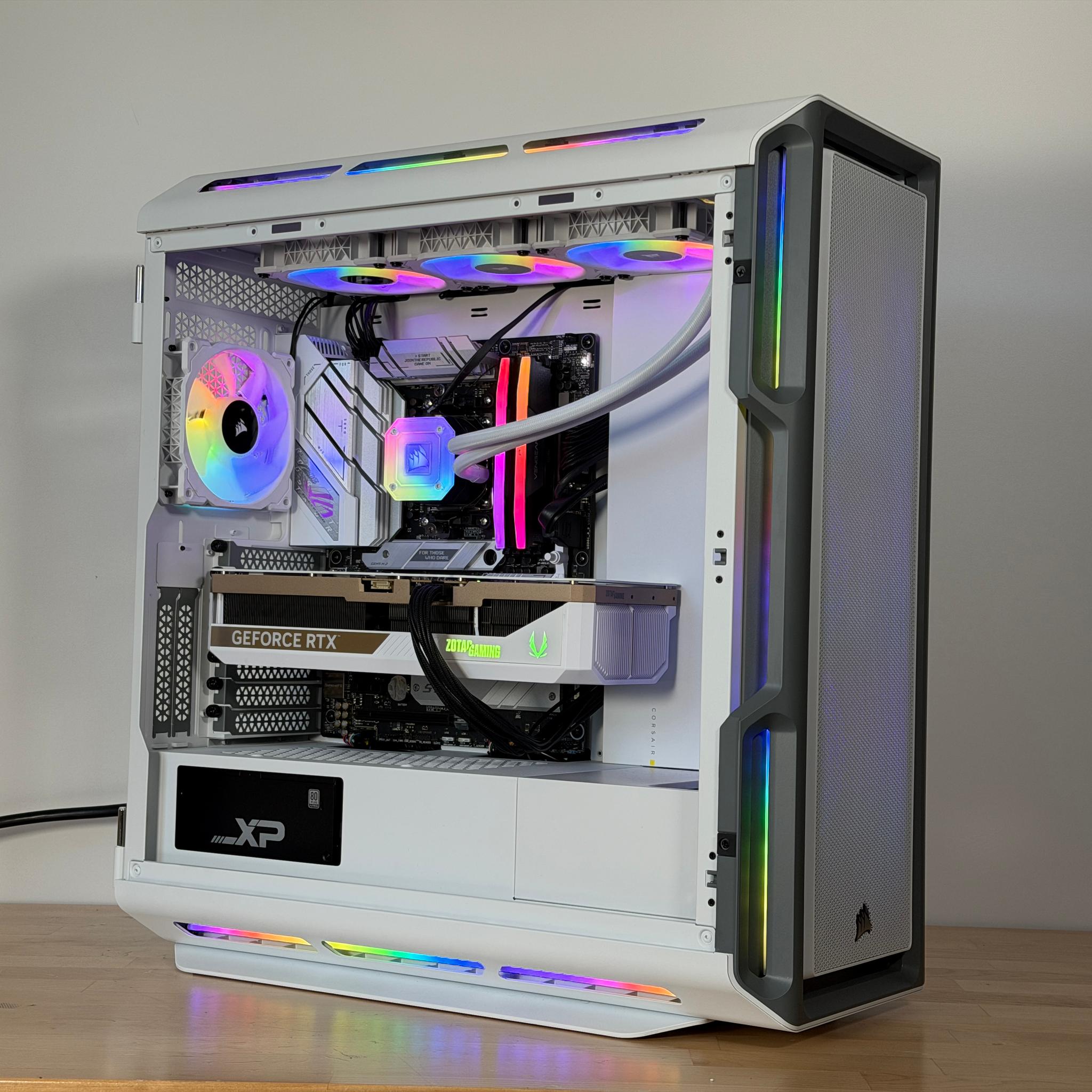 RTX 5080 Whiteout 9800x3d Gaming PC 96gb DDR5 Gen 5 2tb nvme ssd