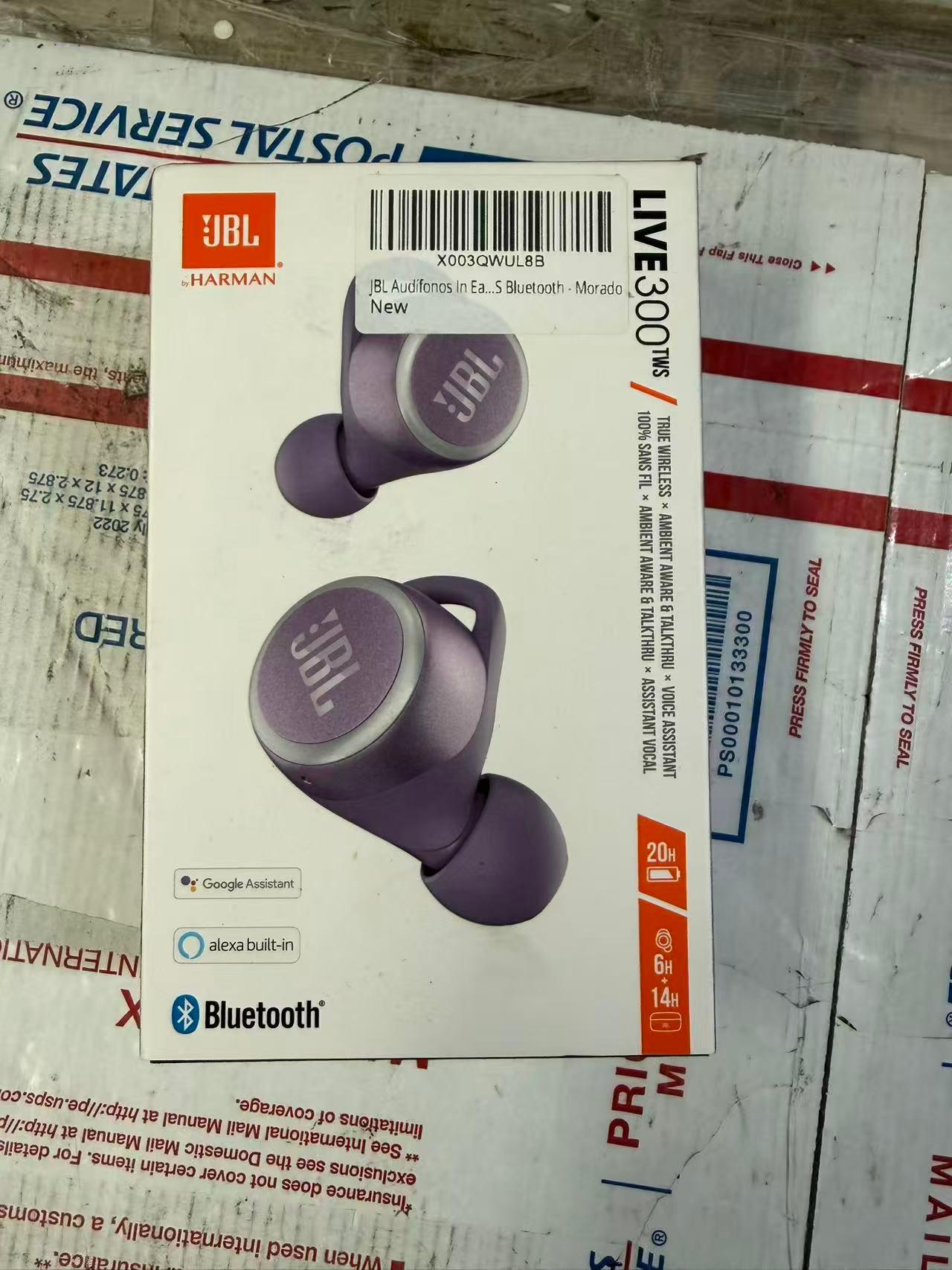 JBL Live 300TWS Truly Wireless In-Ear Headphones with Voice Assistant, Purple