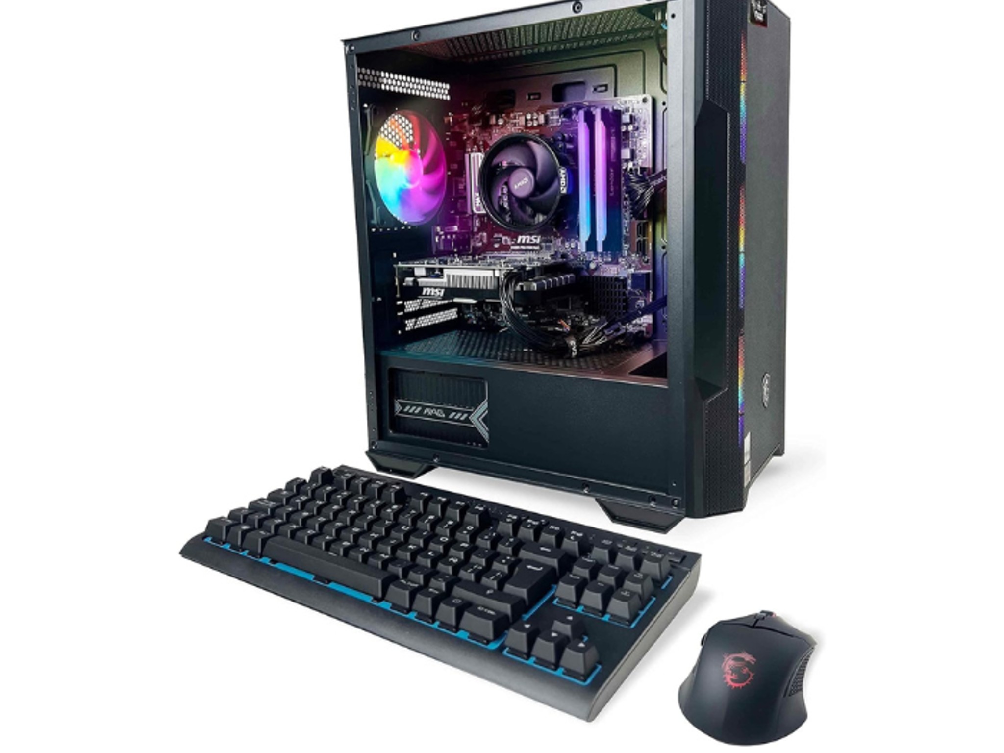 NSX Gaming PC | AMD R5 5600 | 16GB RAM RGB | RTX 3060 | USB-C | Win 11 Home | WiFi Ready