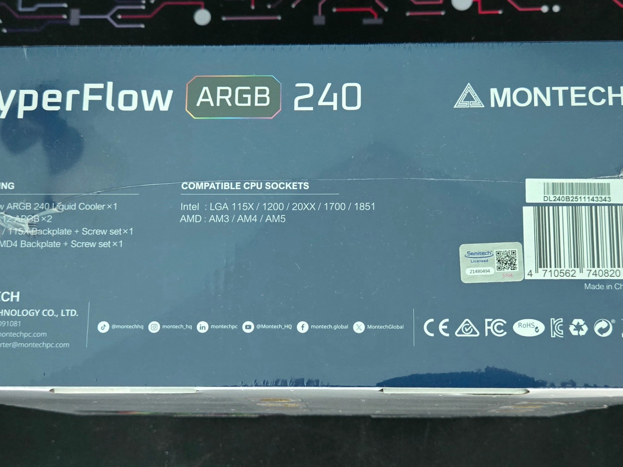 Montech HyperFlow ARGB 240 AIO CPU Liquid Cooler Black