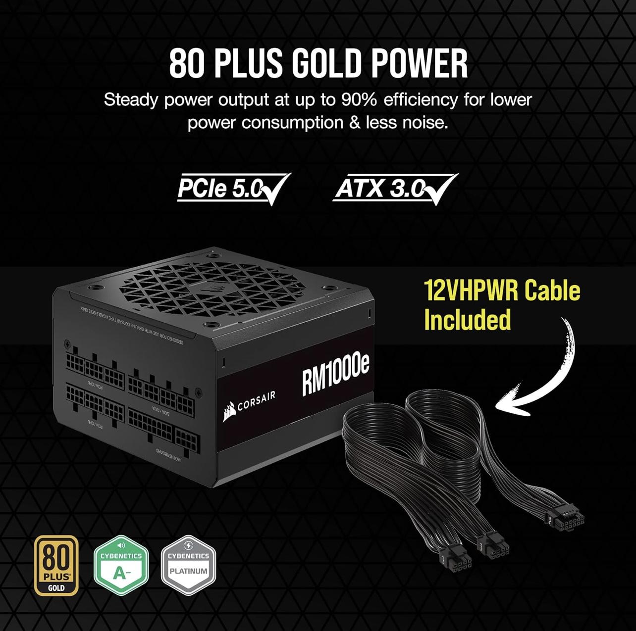 Corsair RM1000e (2023) Fully Modular 80+ Gold