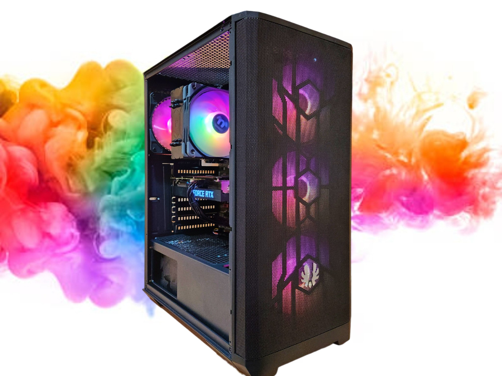 SALE: RTX 3060 TI + Ryzen 5 Pro 3600 + 16GBs DDR4 RAM + 1TB SSD + 5 RGB Fans ( Black RGB Gaming PC )