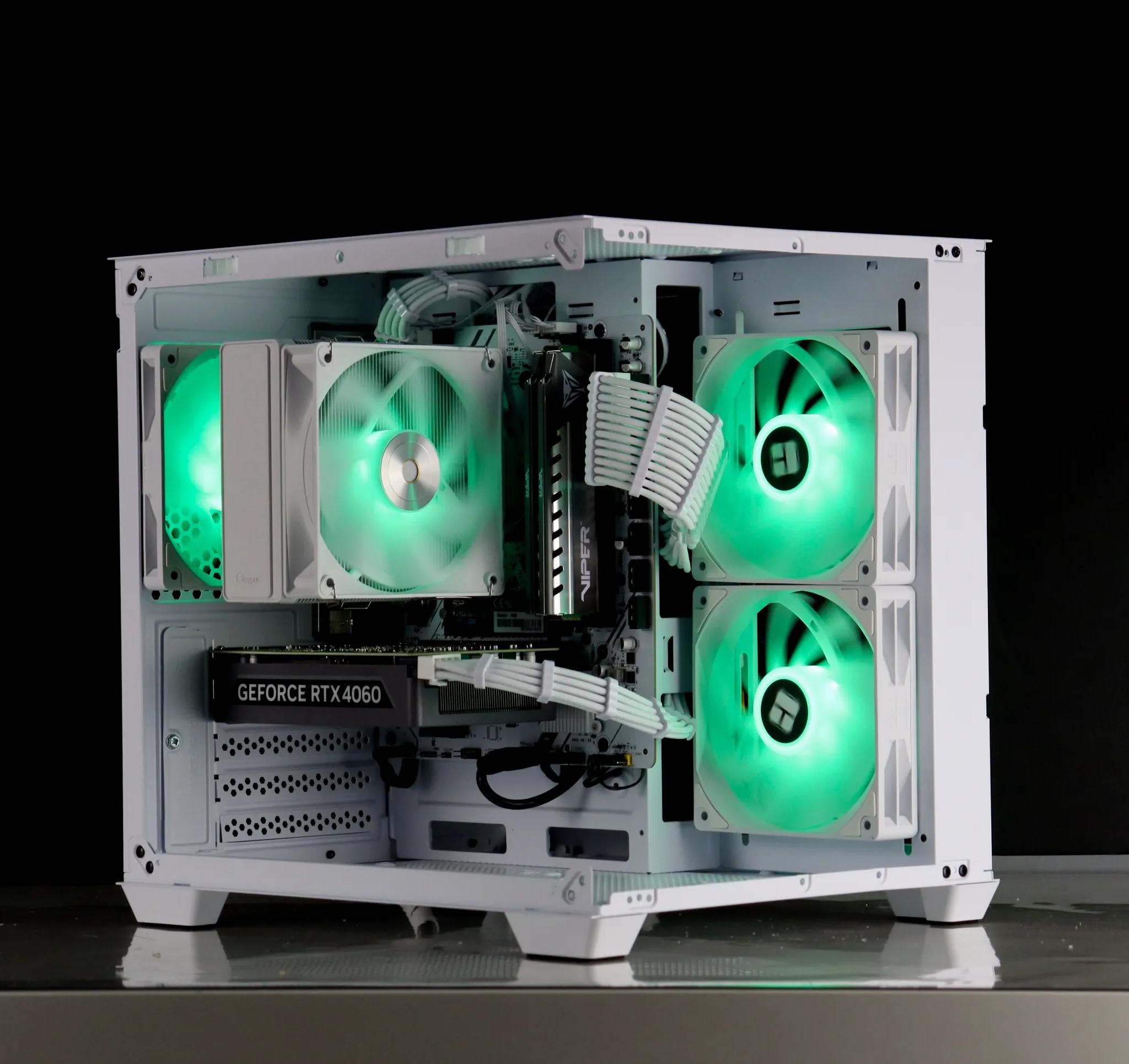 🤍🩵 RTX 4060/ Ryzen 5 5500 / 32GB / 1TB Gaming PC 🩵🤍- ARGB/WiFi/BlueTooth included