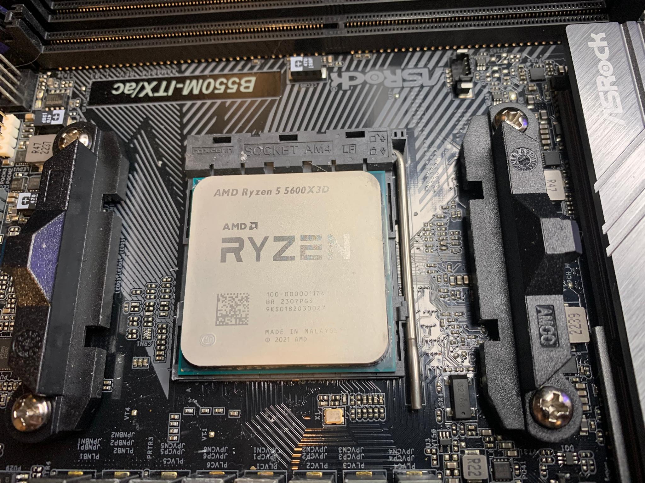 ASRock B550M-ITX/ac Motherboard + Ryzen 5 5600x3D 6-core AM4 CPU BUndle