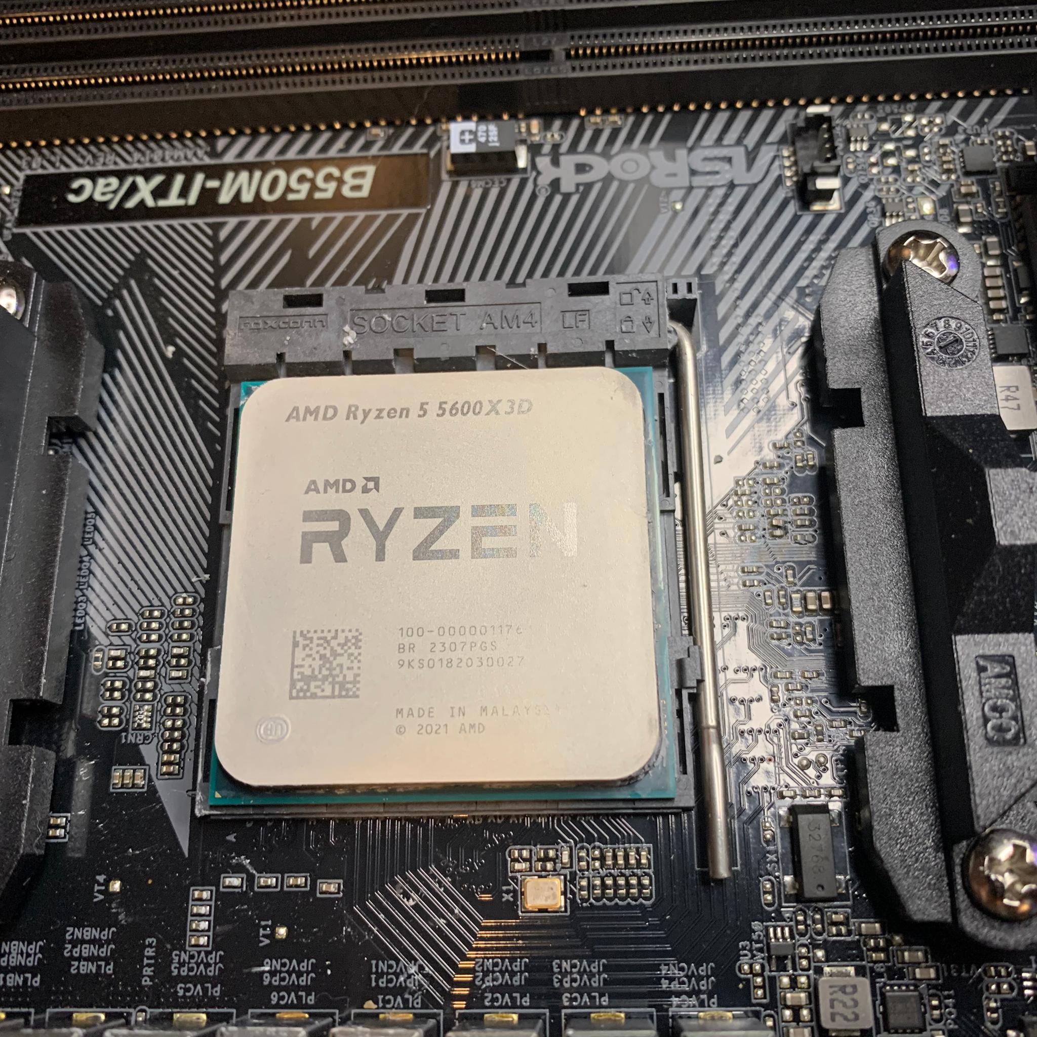 ASRock B550M-ITX/ac Motherboard + Ryzen 5 5600x3D 6-core AM4 CPU BUndle