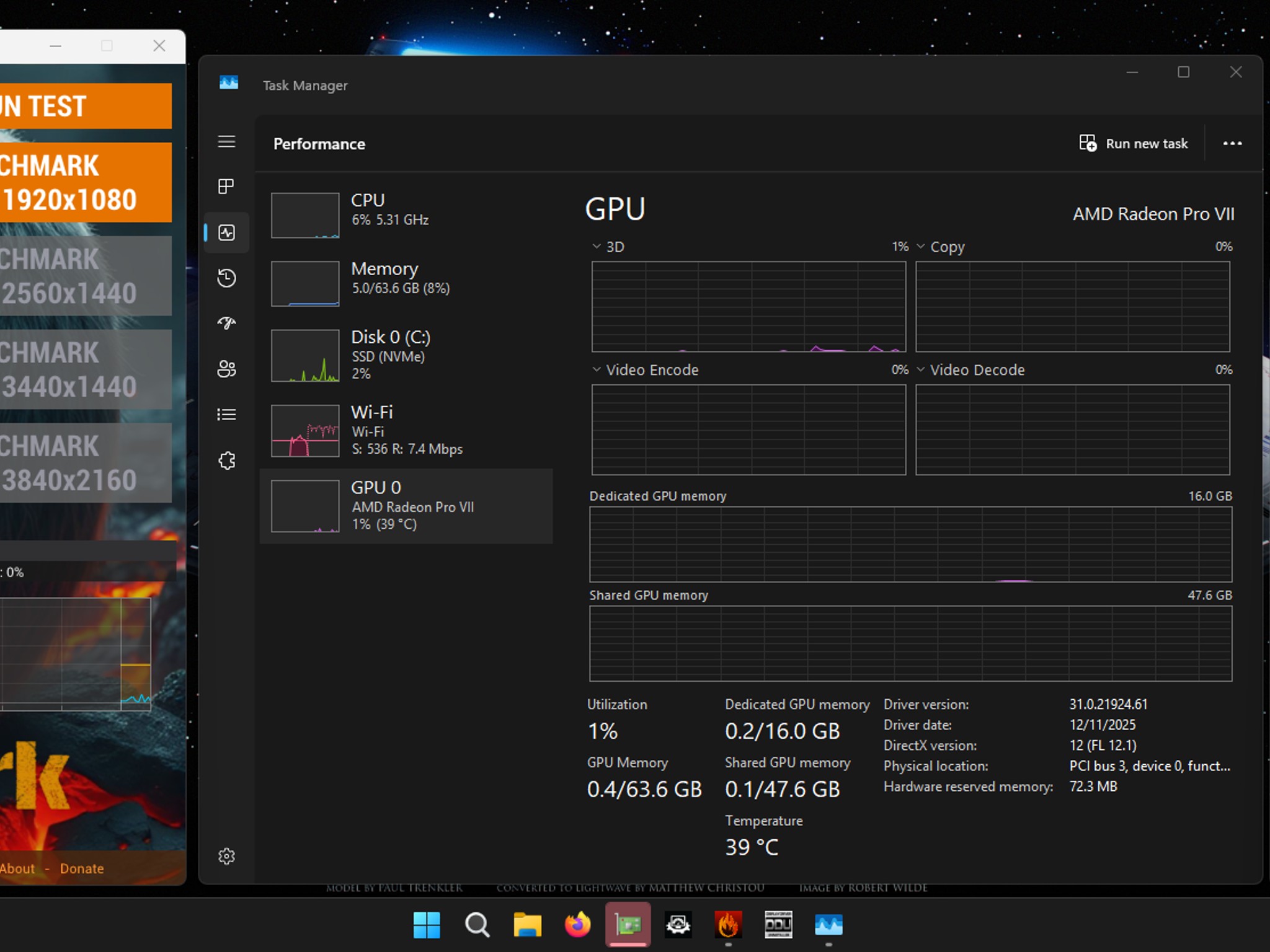 AMD Radeon Pro VII 16GB HBM2 ECC 4096-bit