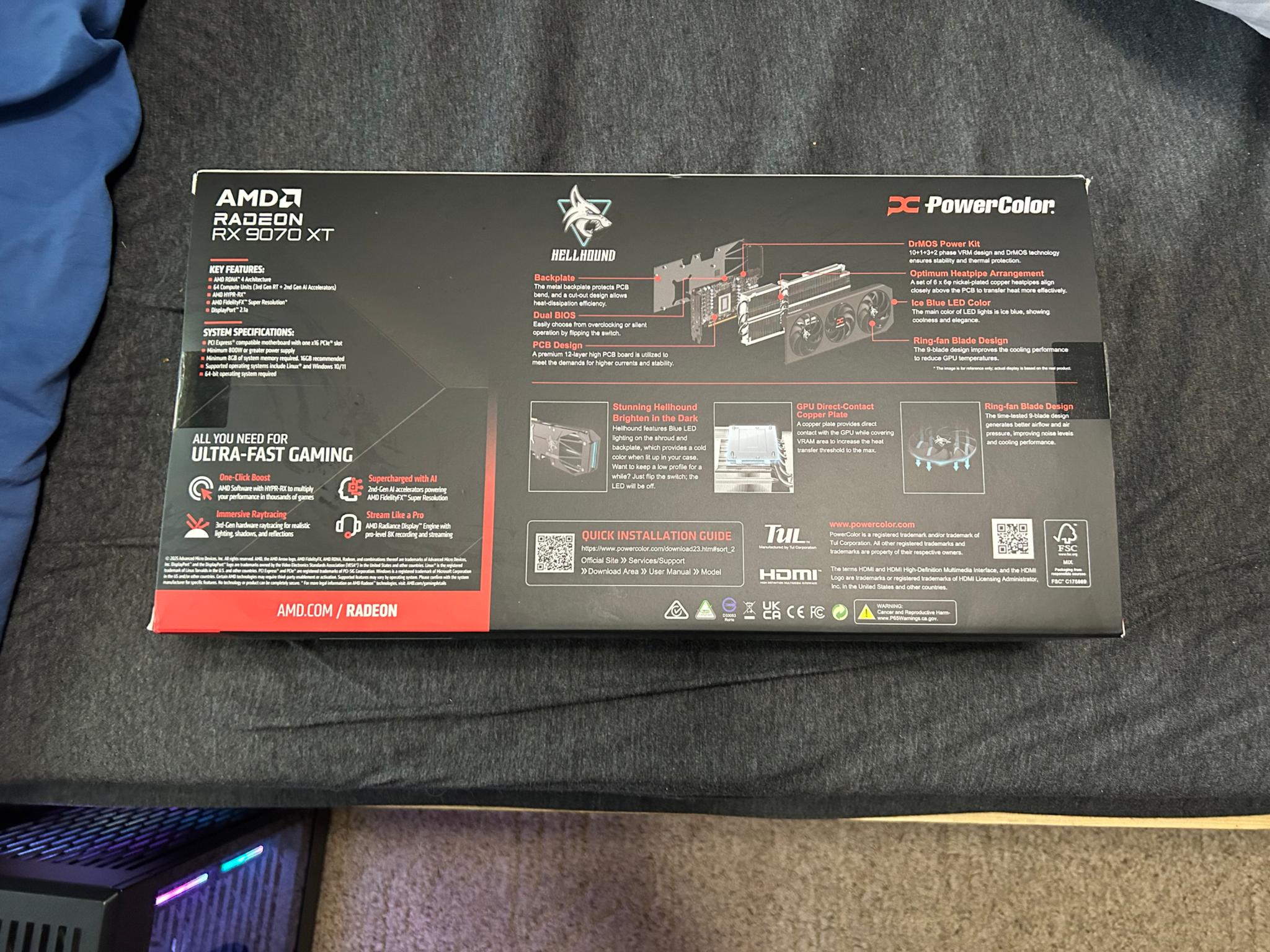 RADEON 9070 XT PowerColor HellHound - 16GB GPU