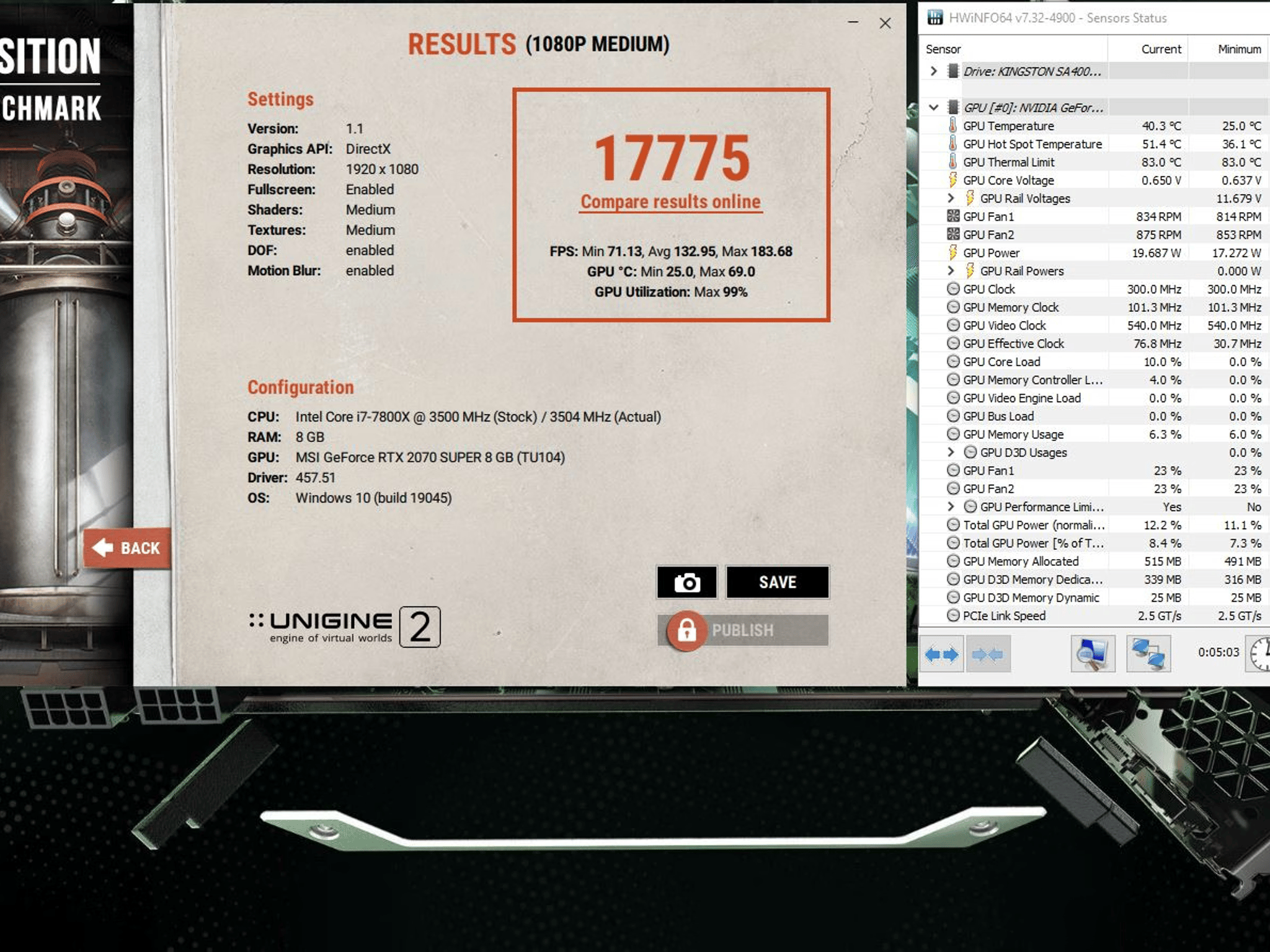 *Open Box* MSI NVIDIA GeForce RTX 2070 SUPER VENTUS GP OC 8GB GDDR6 Desktop GPU MS-V386 VER: 1.0