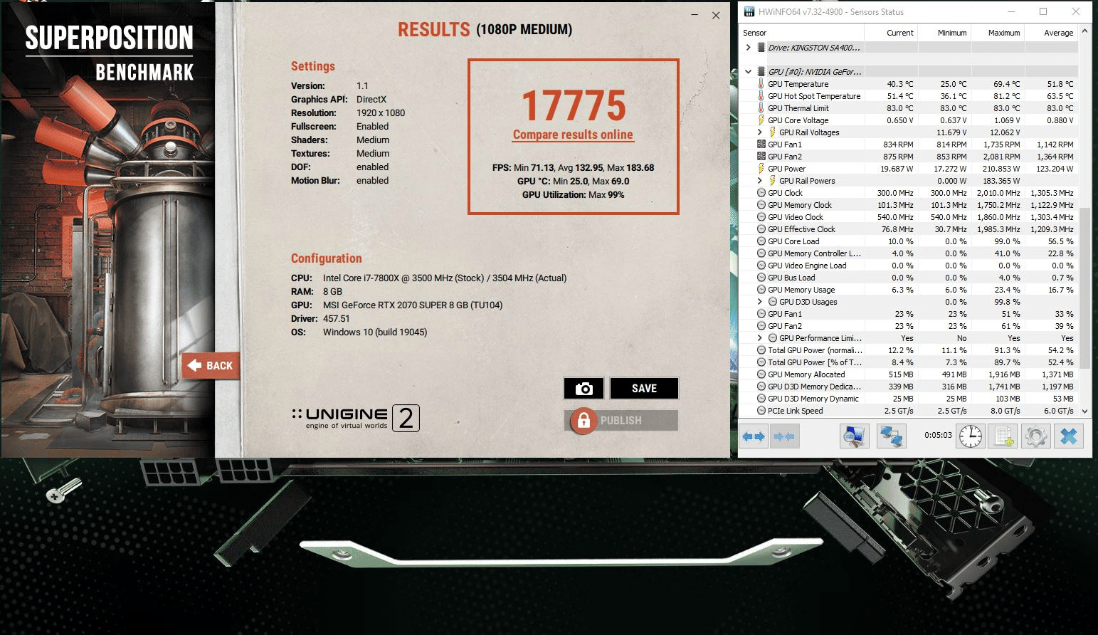 *Open Box* MSI NVIDIA GeForce RTX 2070 SUPER VENTUS GP OC 8GB GDDR6 Desktop GPU MS-V386 VER: 1.0