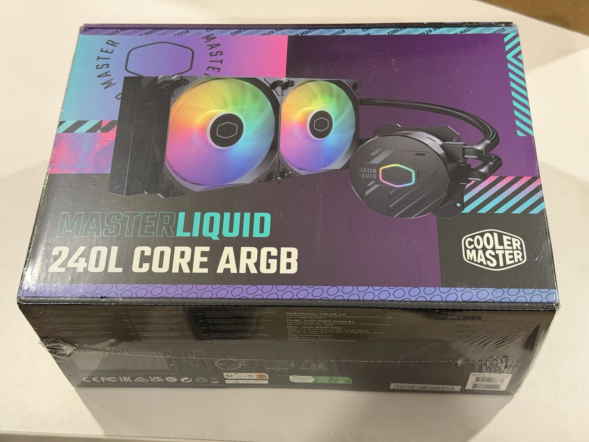 240mm black cooler master argb cpu liquid cooler