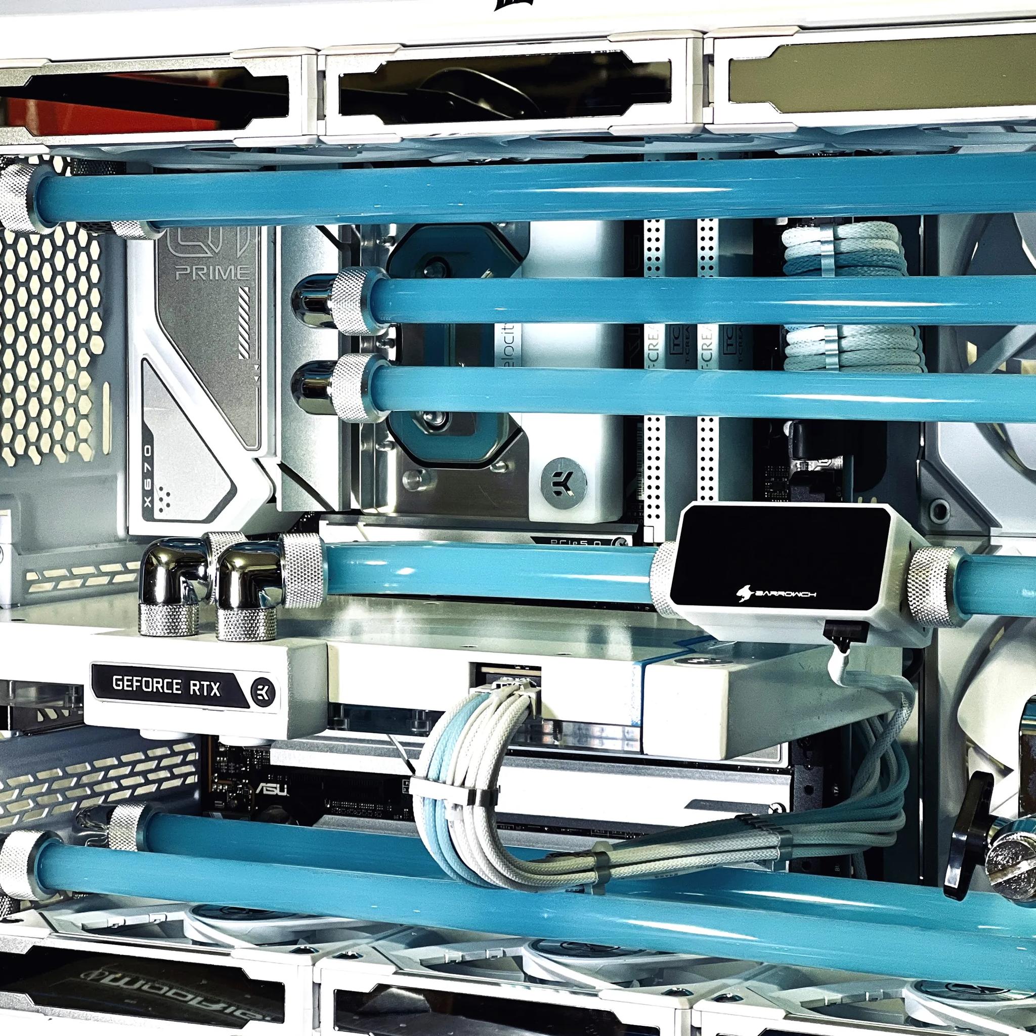 Custom Watercooled Gaming PC - 7800X3D, RTX 4080, 32GB DDR5, EKWB custom loop cooling