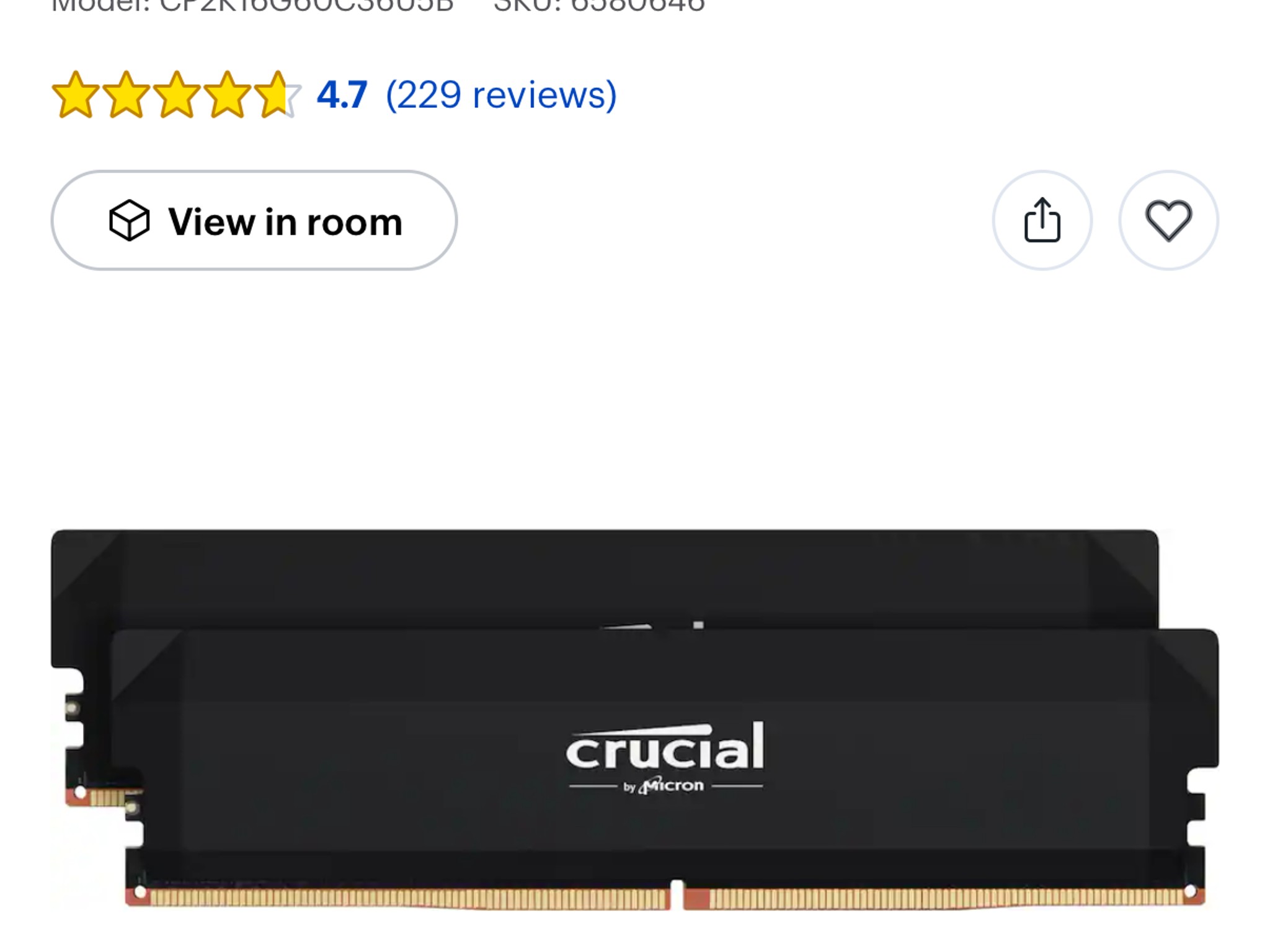 Crucial DDR5-6000 32GB (2X16GB) CL36