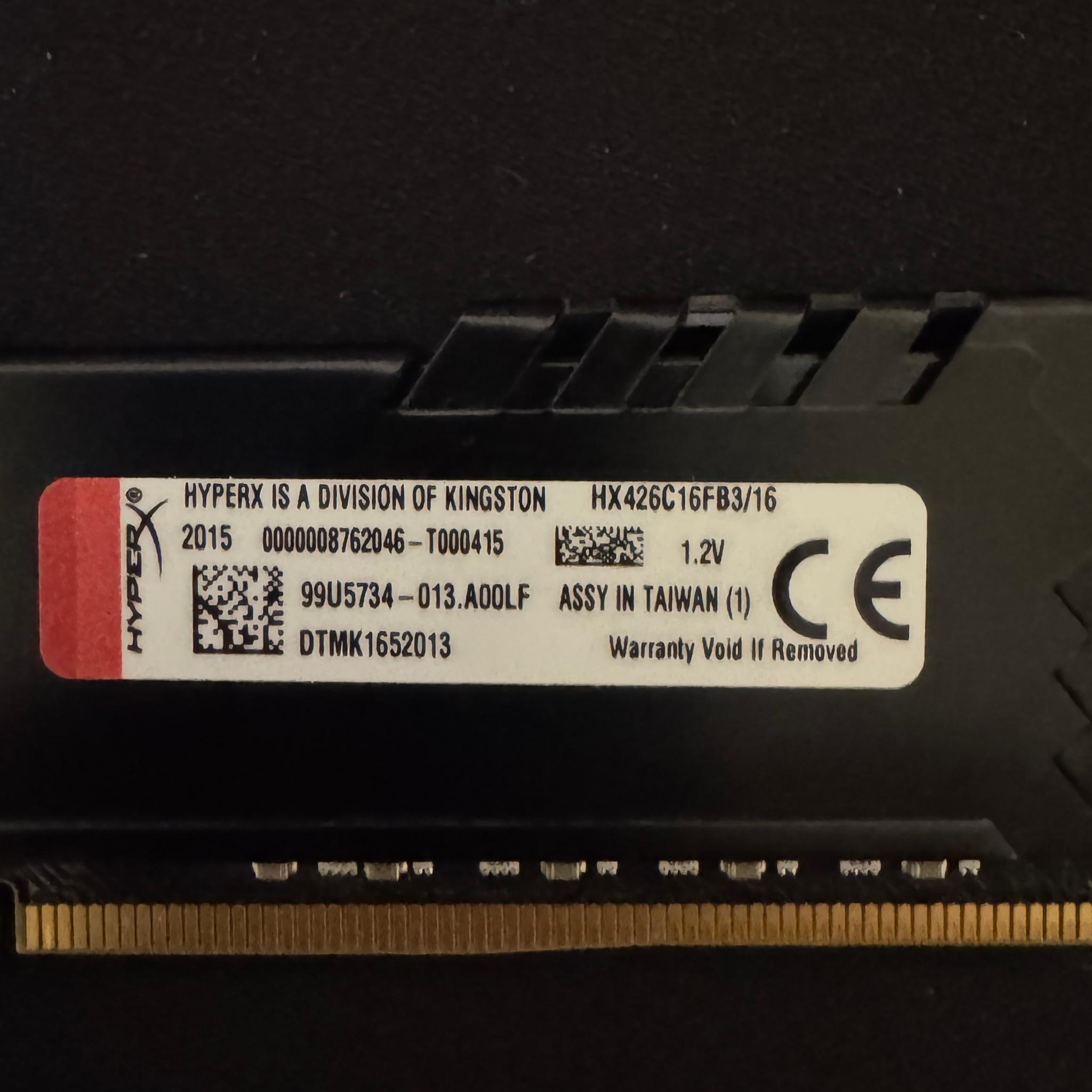 Ddr4 32gb (16gb x2) hyperx fury