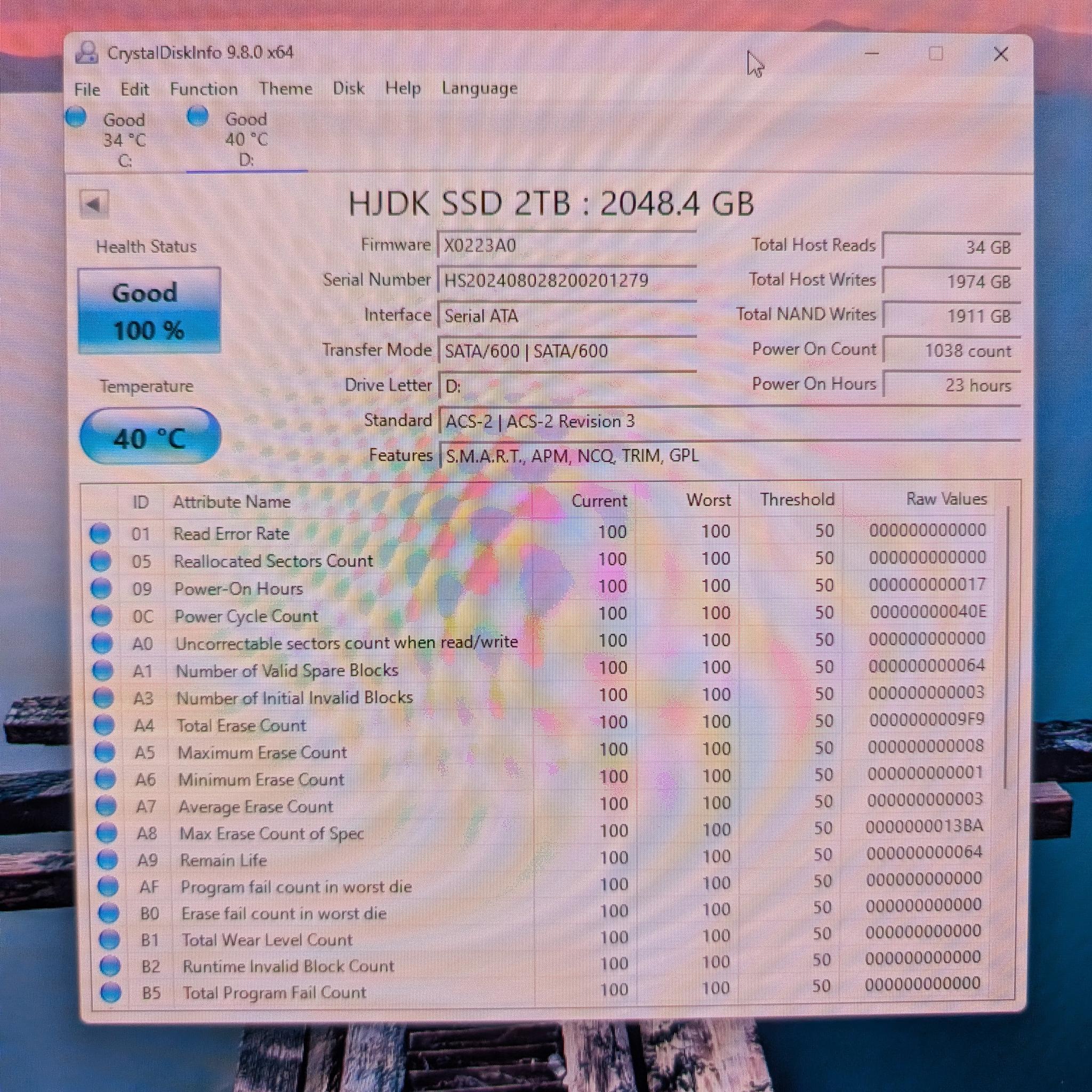 2TB SATA M.2 SSD (100% Health)