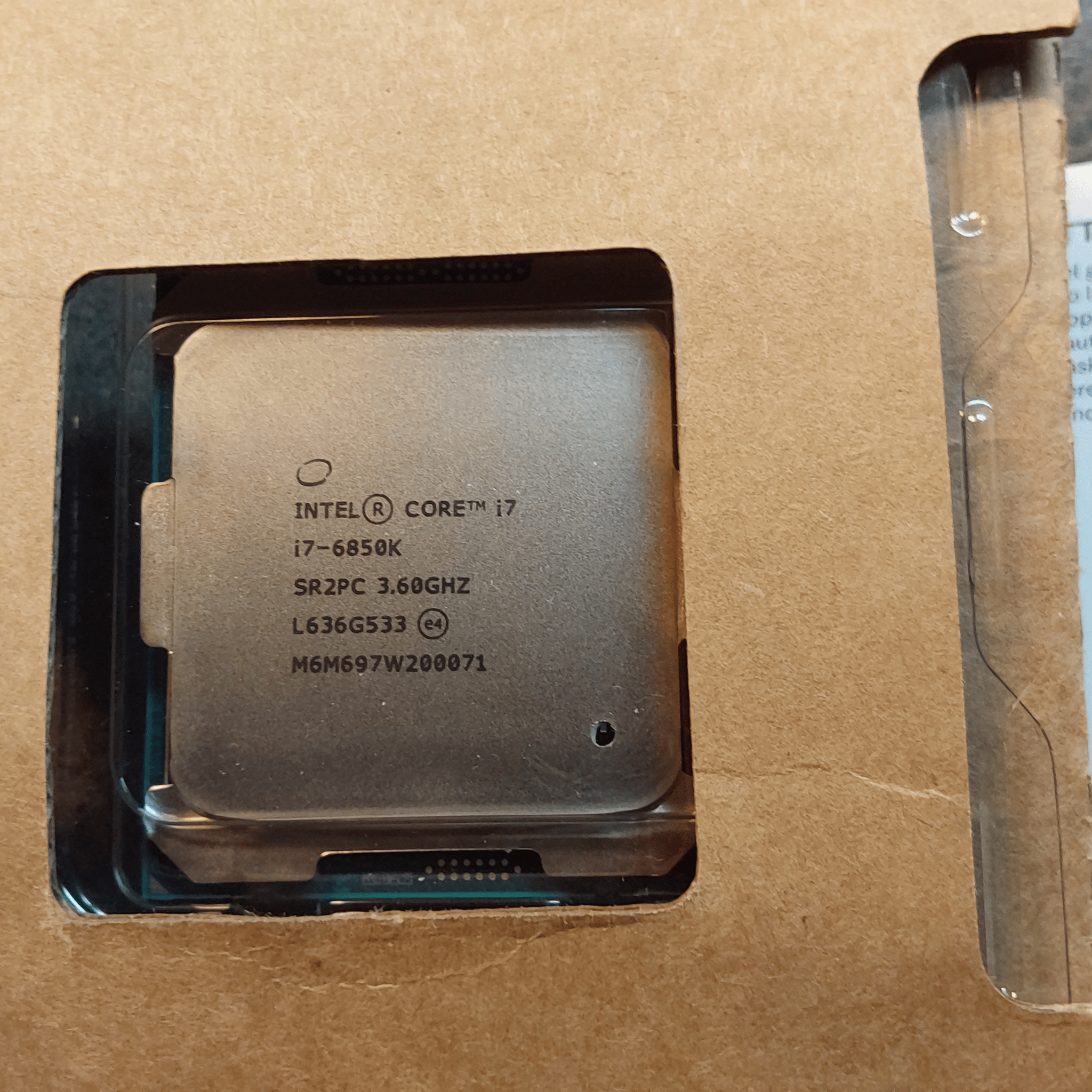 Pre-Owned Intel i7 6850K 3.6GHz CPU in original retail box