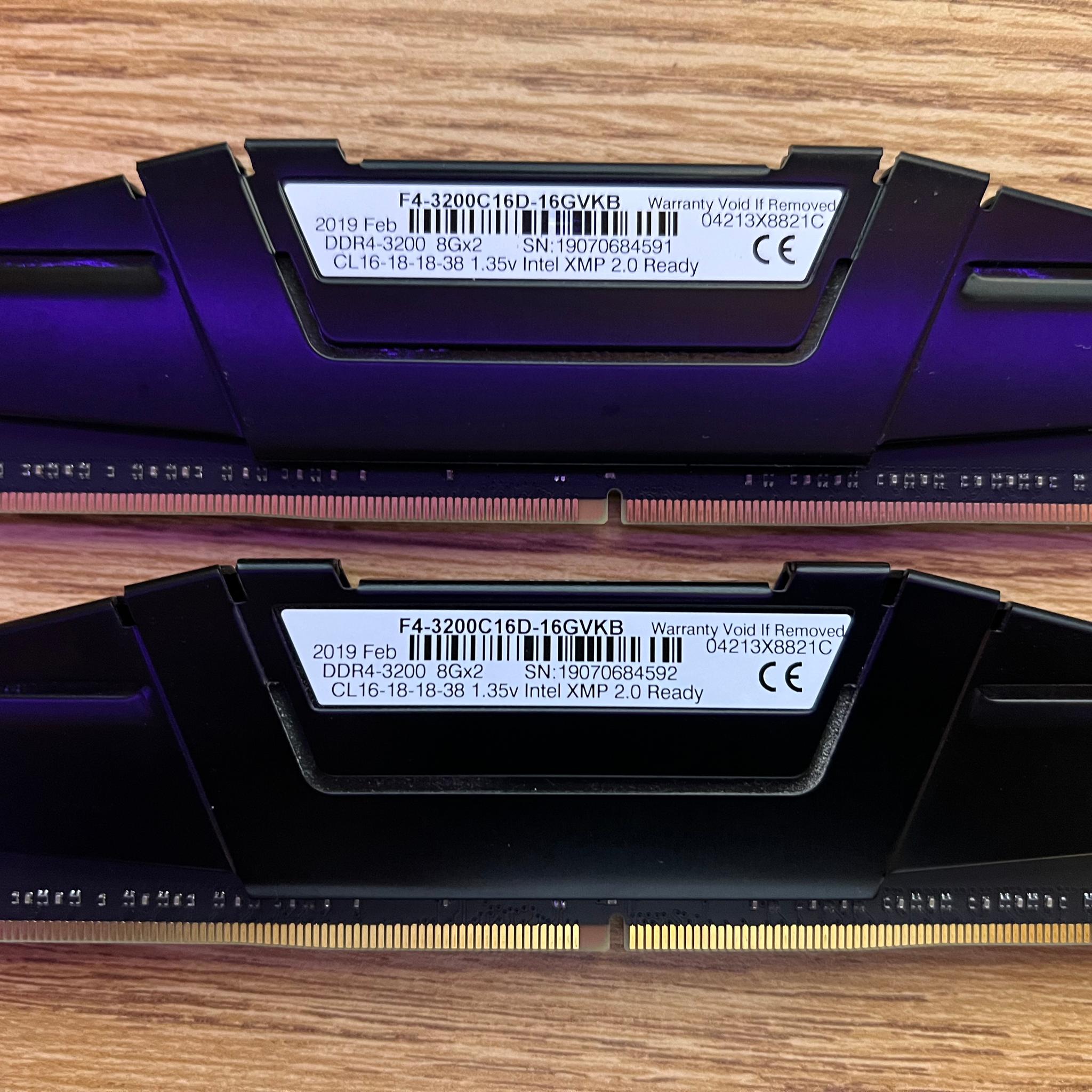 16GB (2x8GB) DDR4-3200MHz CL16 G.SKILL RAM Memory