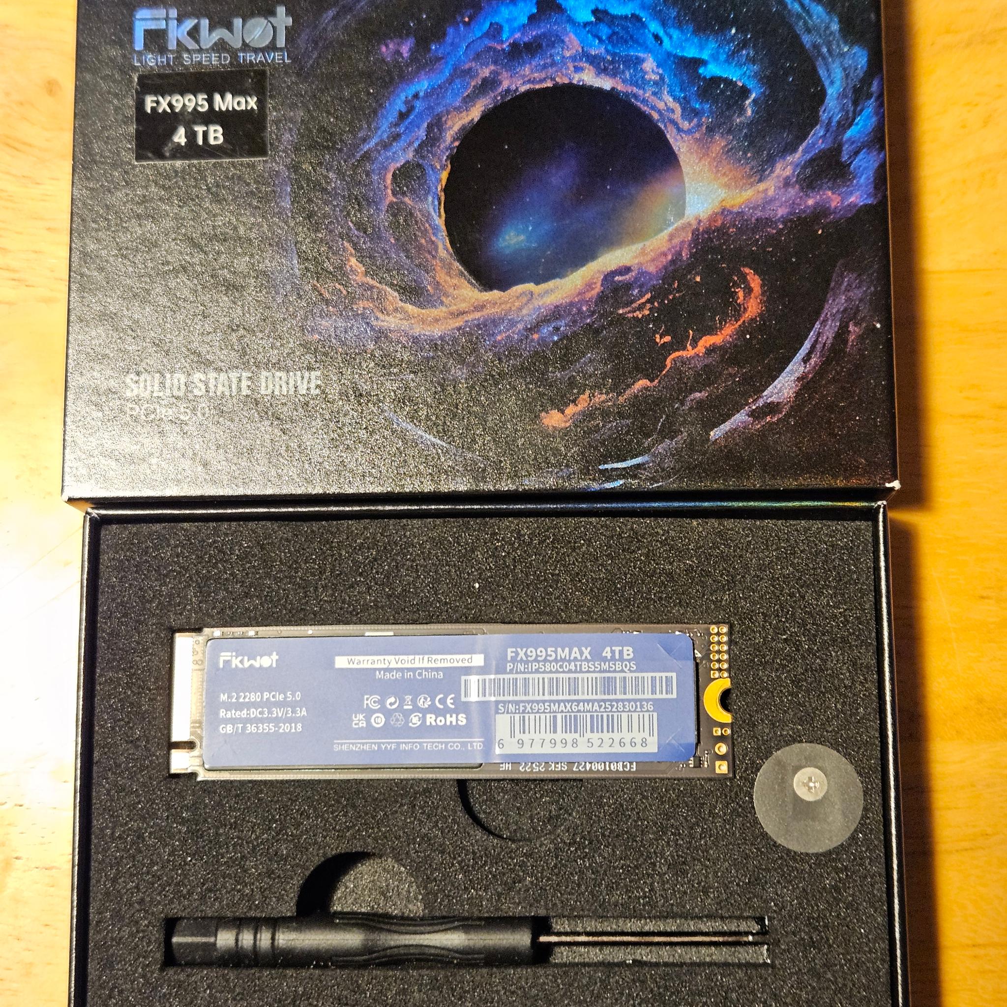 Fikwot FX 995 Max 4TB Gen 5 nvme ssd with DRAM Cache