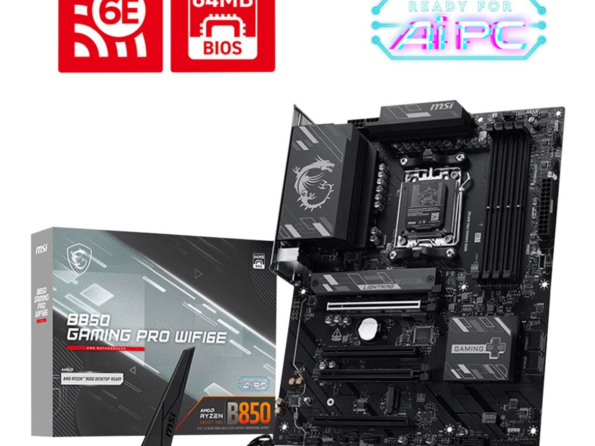 MSI B850 GAMING PRO WIFI6E AMD AM5 ATX Motherboard