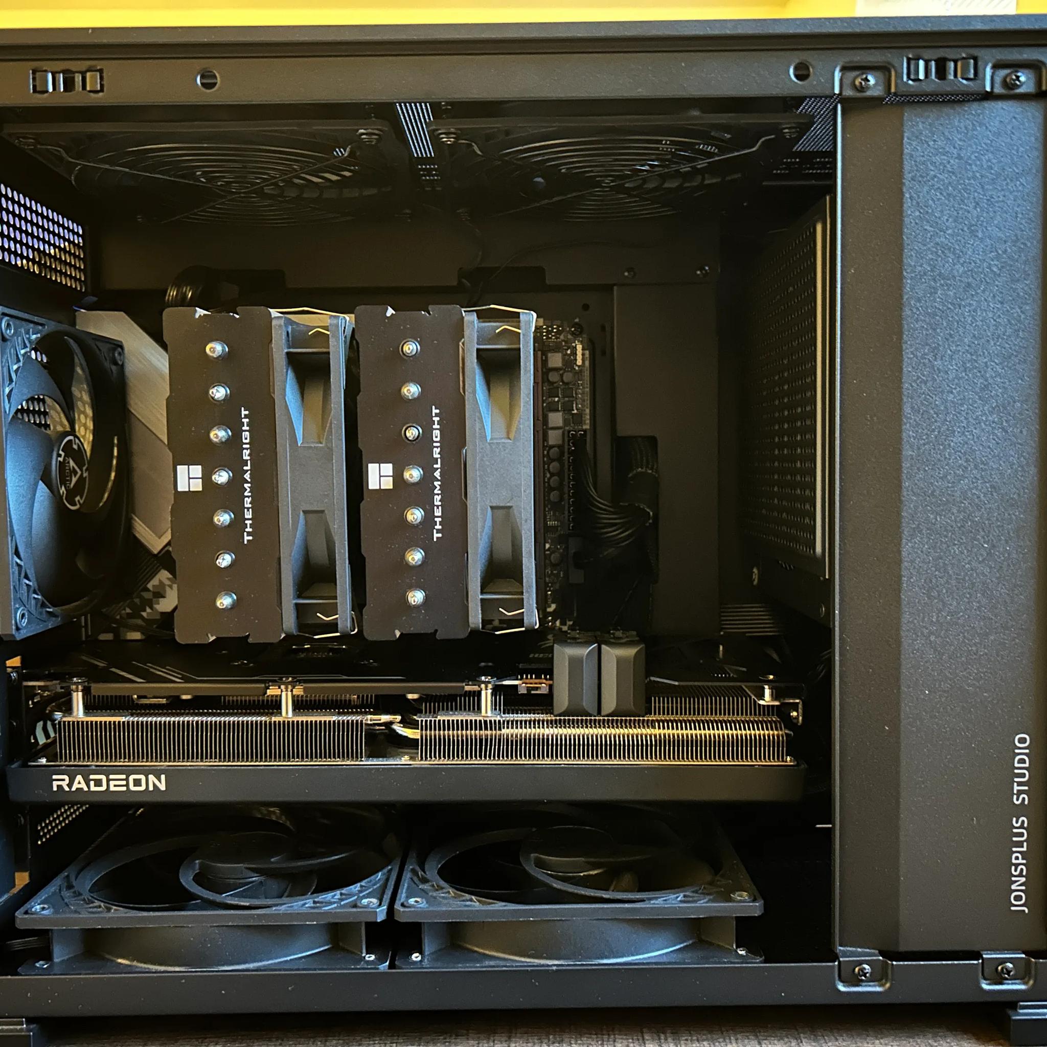 Ryzen 7 5700x 8 cores,  Radeon RX7800xt 16GB, 32GB RAM DDR4 3600, NVMe ssd 2TB, PSU Corsair 850w