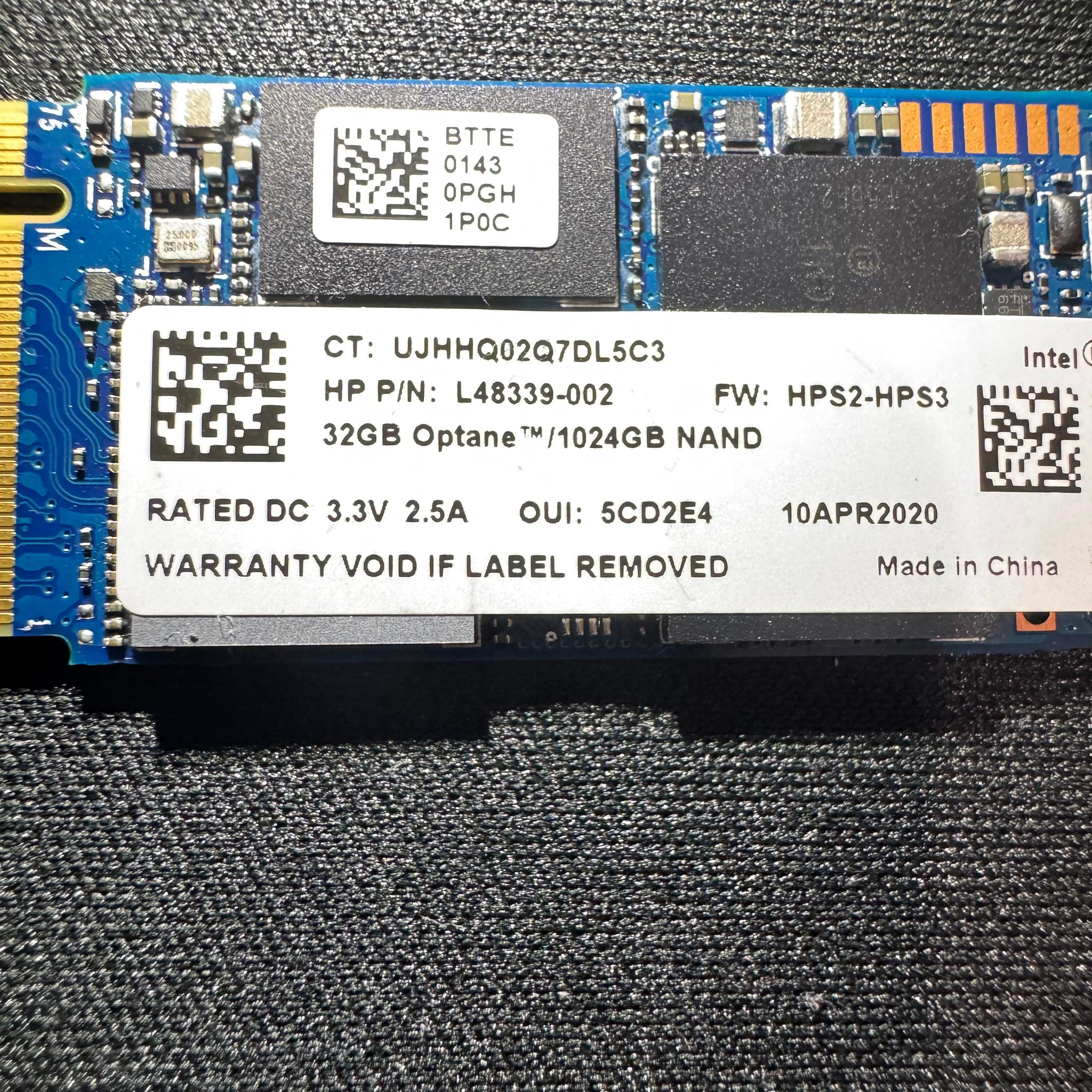 ntel Optane Memory H10 32GB + 1TB Solid State Storage M.2 SSD