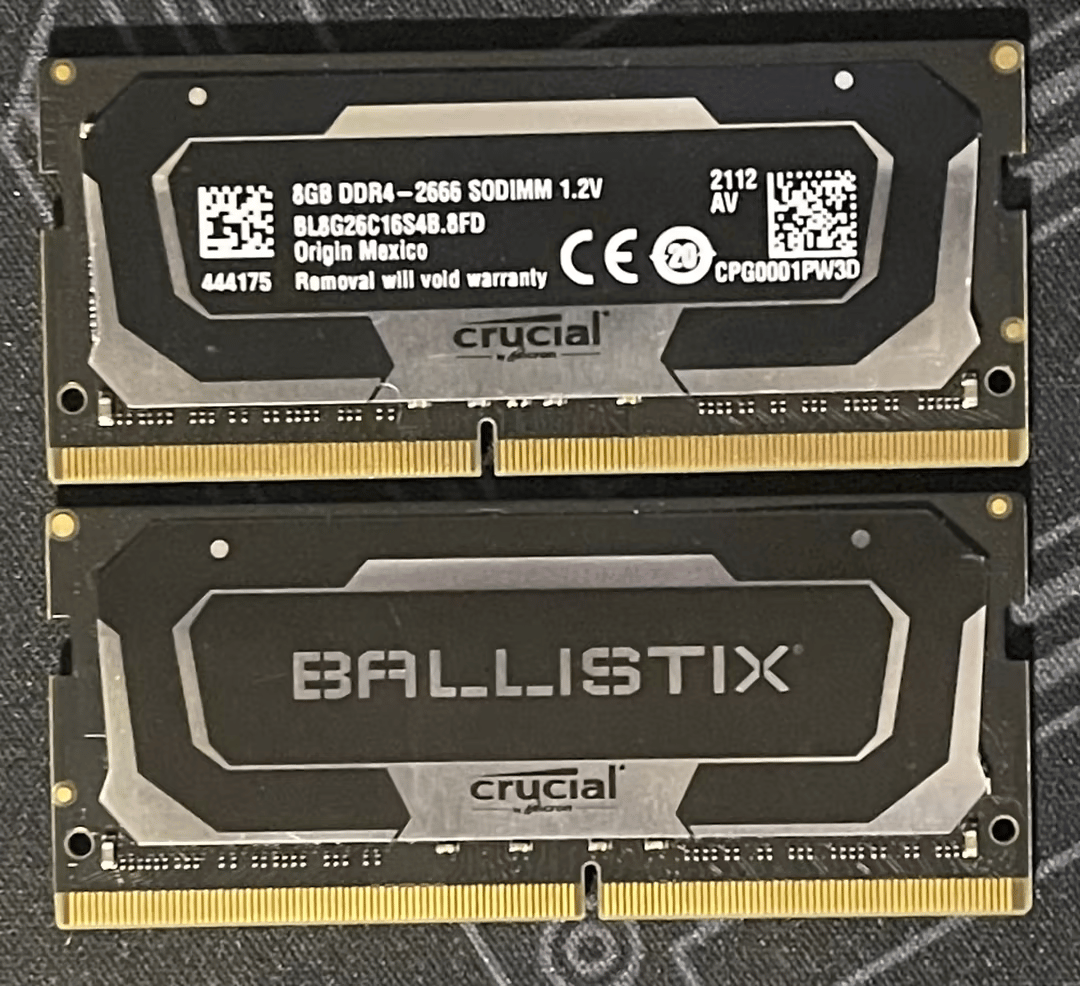 Crucial Ballistix 16GB 2x8GB 2666 SODIMM Memory