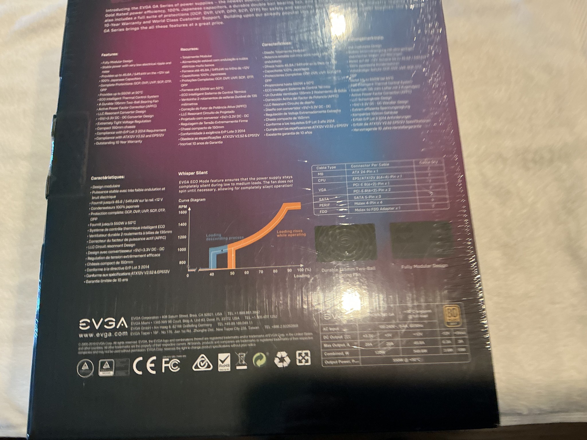 EVGA Supernova 550 GA Gold Power Supply