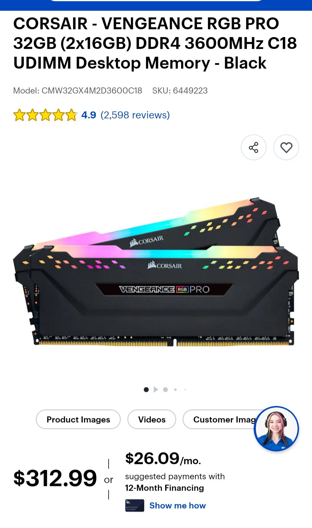 Corsair  32GB DDr4 kit