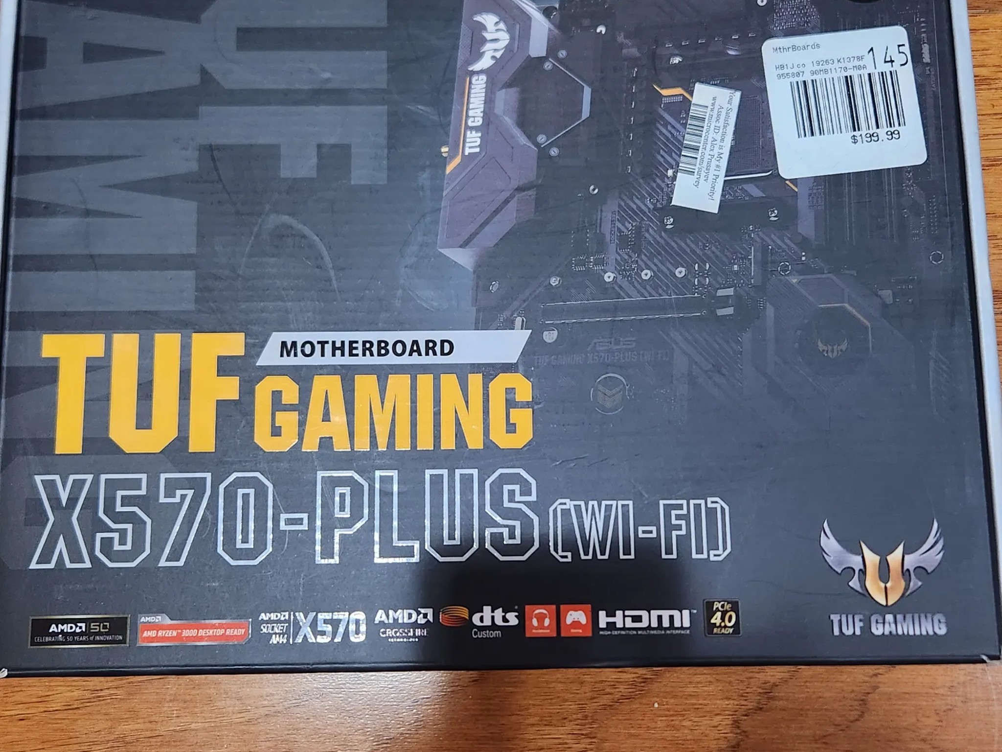 ASUS TUF x570-PLUS (WI-FI) AND Ryzen 7 3700X, 16gb RAM, 256GB M.2 (with Win 10 installed)