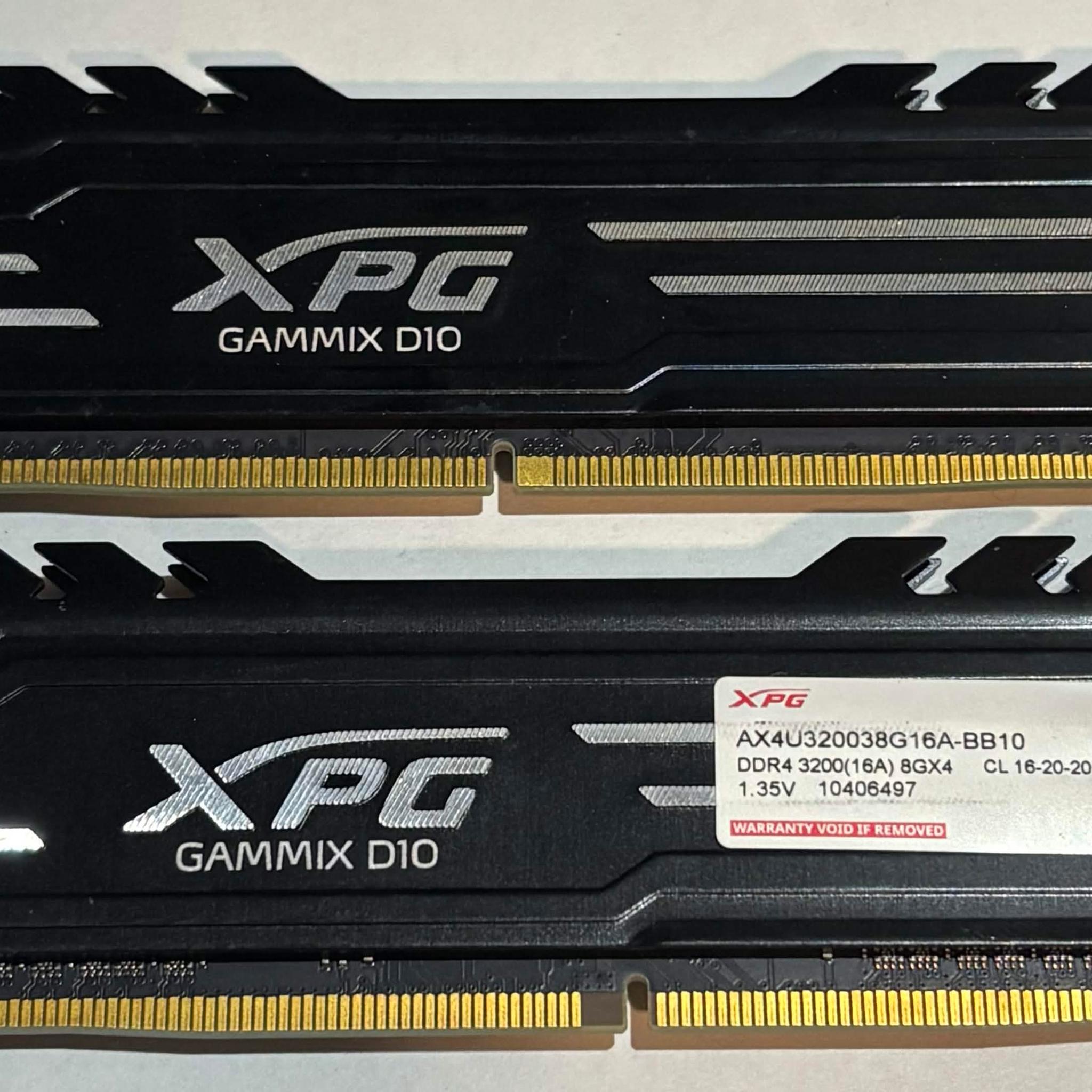 XPG Gammix D10 16GB (2x8GB) DDR4 3200MHz CL16 Gaming Memory Kit | Tested Working