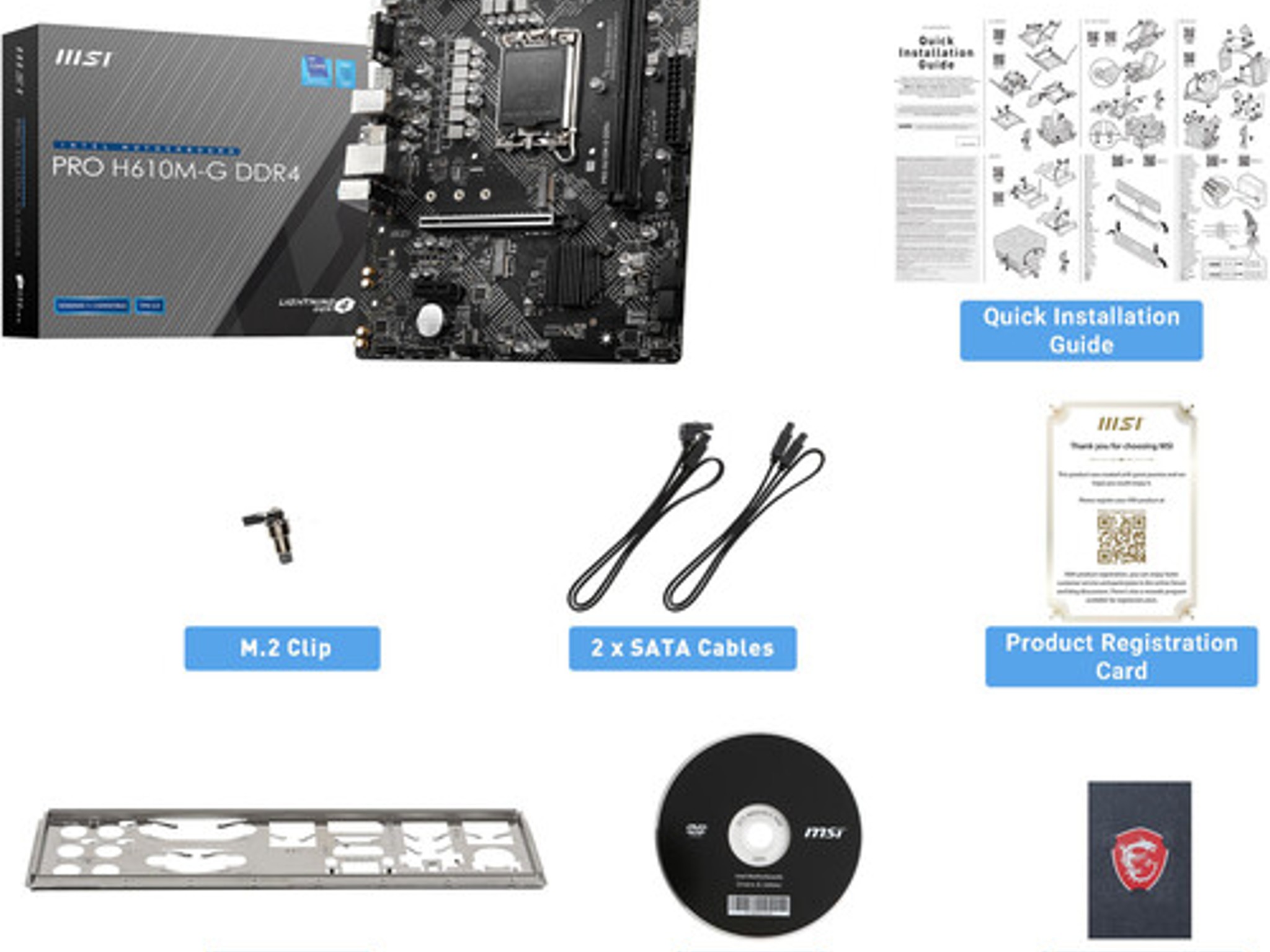 New MSI PRO H610M-G DDR4 Micro-ATX LGA 1700 Motherboard
