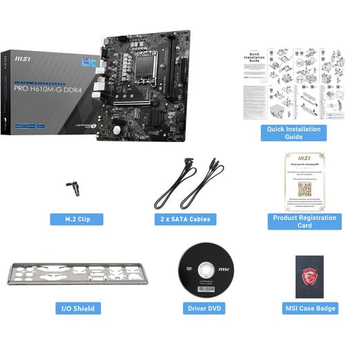 New MSI PRO H610M-G DDR4 Micro-ATX LGA 1700 Motherboard